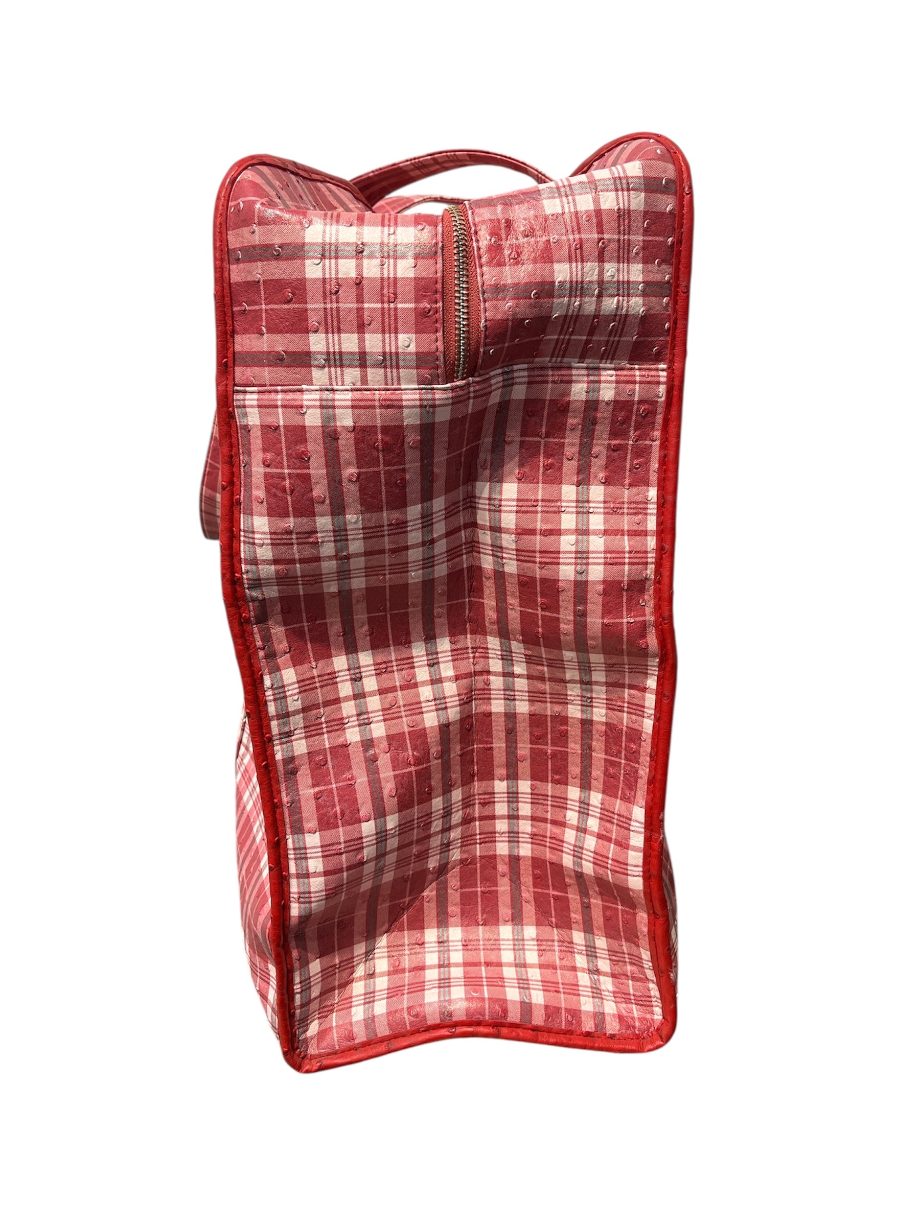FUGAZI/Bag/Plaid/Faux Leather/RED/veganostritch leather bazaar / view 2