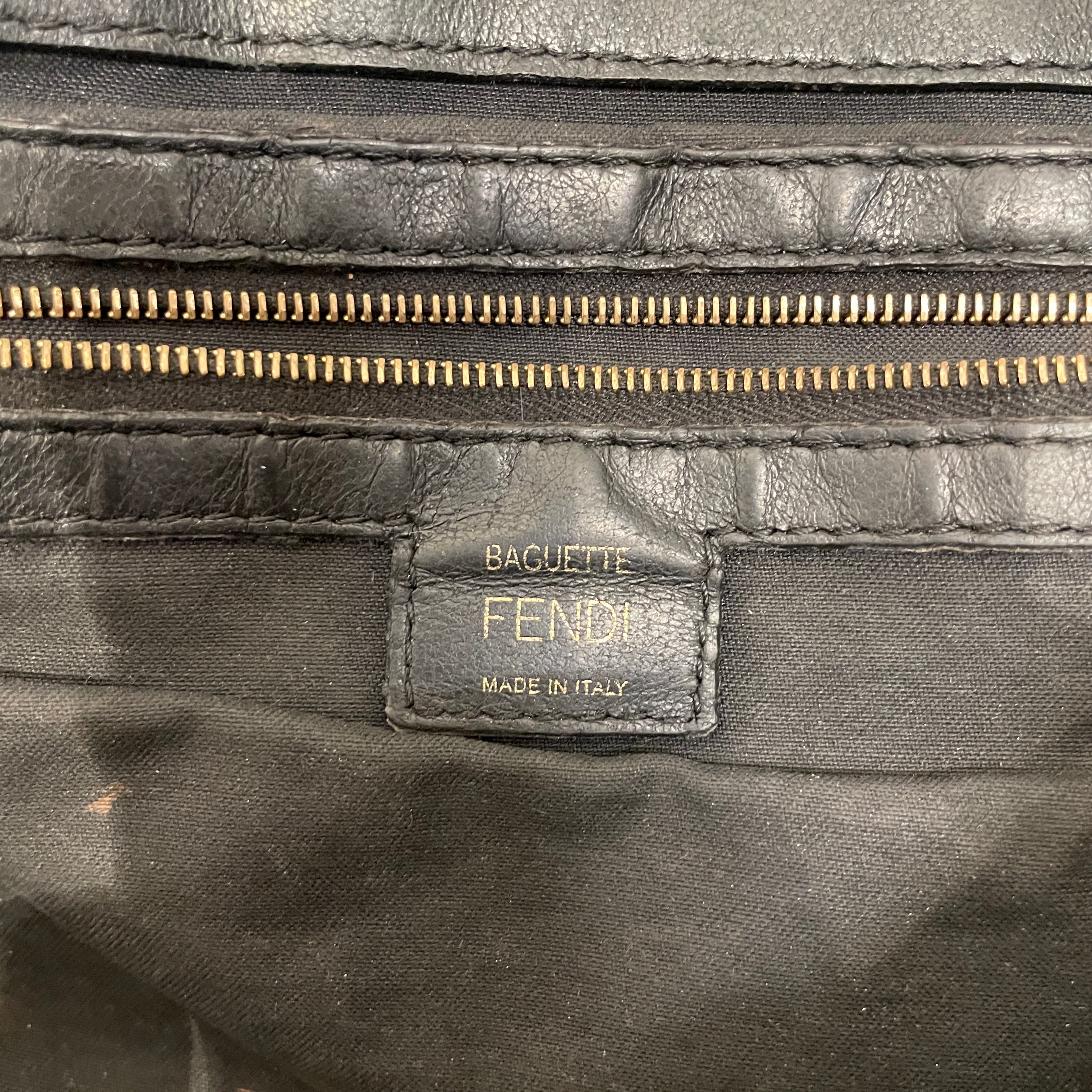 FENDI/Hand Bag/Monogram/Leather/BLK/BAGUETTE/GLD BUCKLE view 5