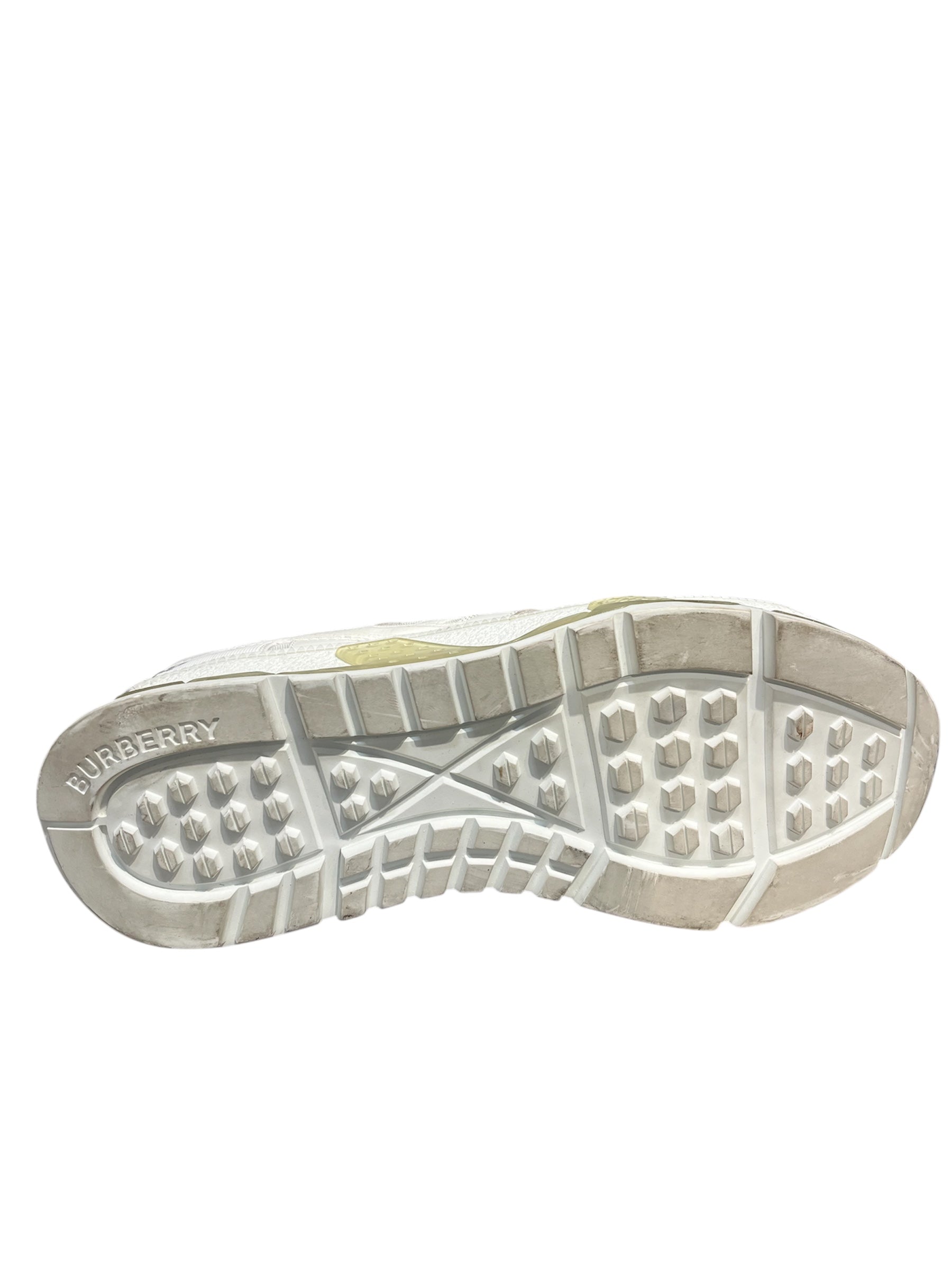 BURBERRY/Low-Sneakers/EU 44/Leather/WHT/clear sole side bt logo view 3
