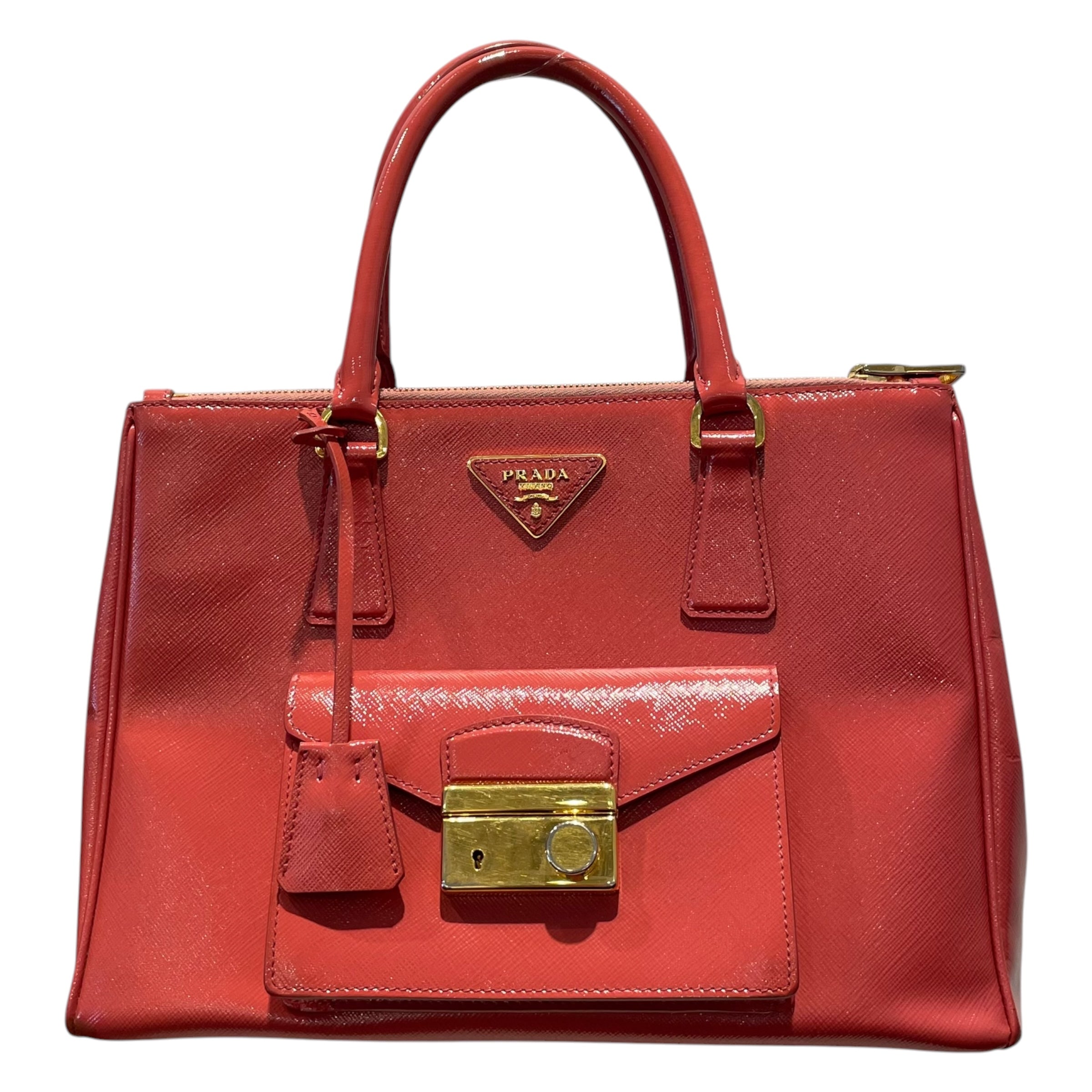 PRADA/Bag/Leather/PNK/Saffiano Vernice Galleria Tote view 1