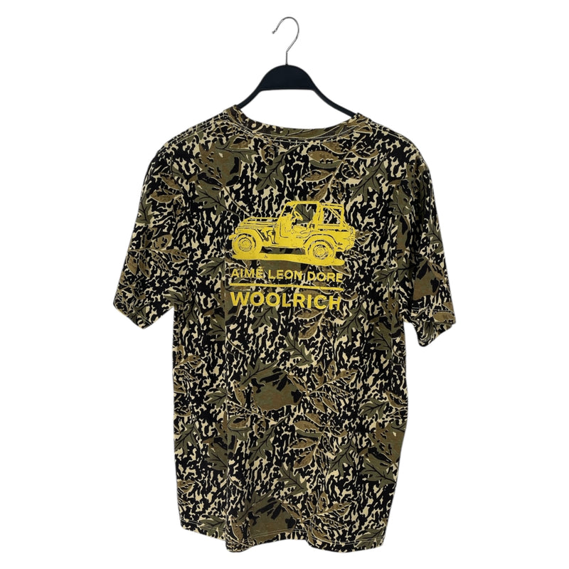 AIME LEON DORE/T-Shirt/L/Cotton/KHK/All Over Print/LEAFS