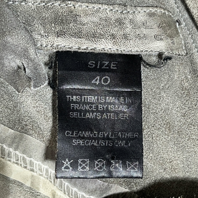 ISAAC SELLAM/Jacket/40/Leather/GRY/BACKZIP