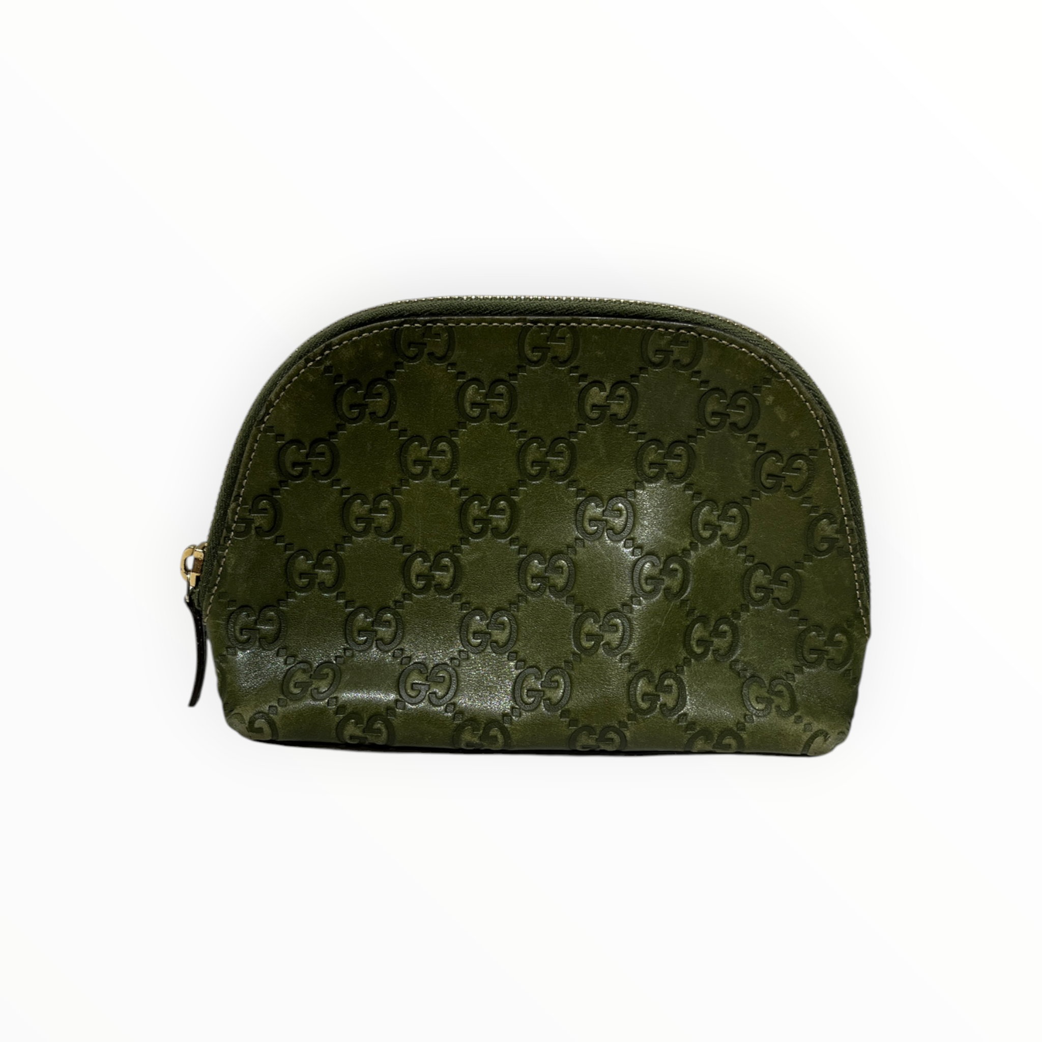 GUCCI/Clutch Bag/Monogram/Leather/GRN/MAKEUP BAG view 1