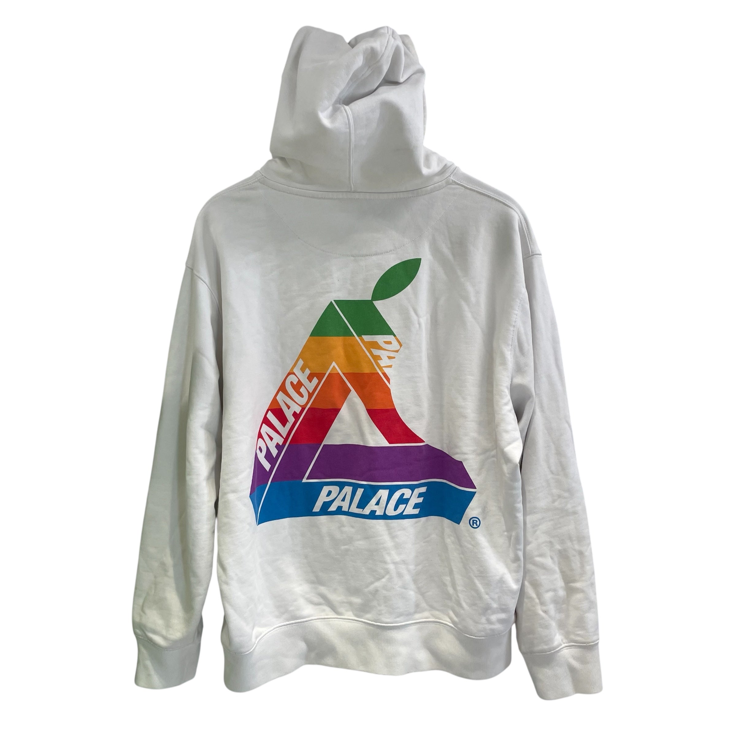 PALACE/Hoodie/L/All Over Print/Cotton/WHT/APPLE WITH BITE OUT ON BACK view 2