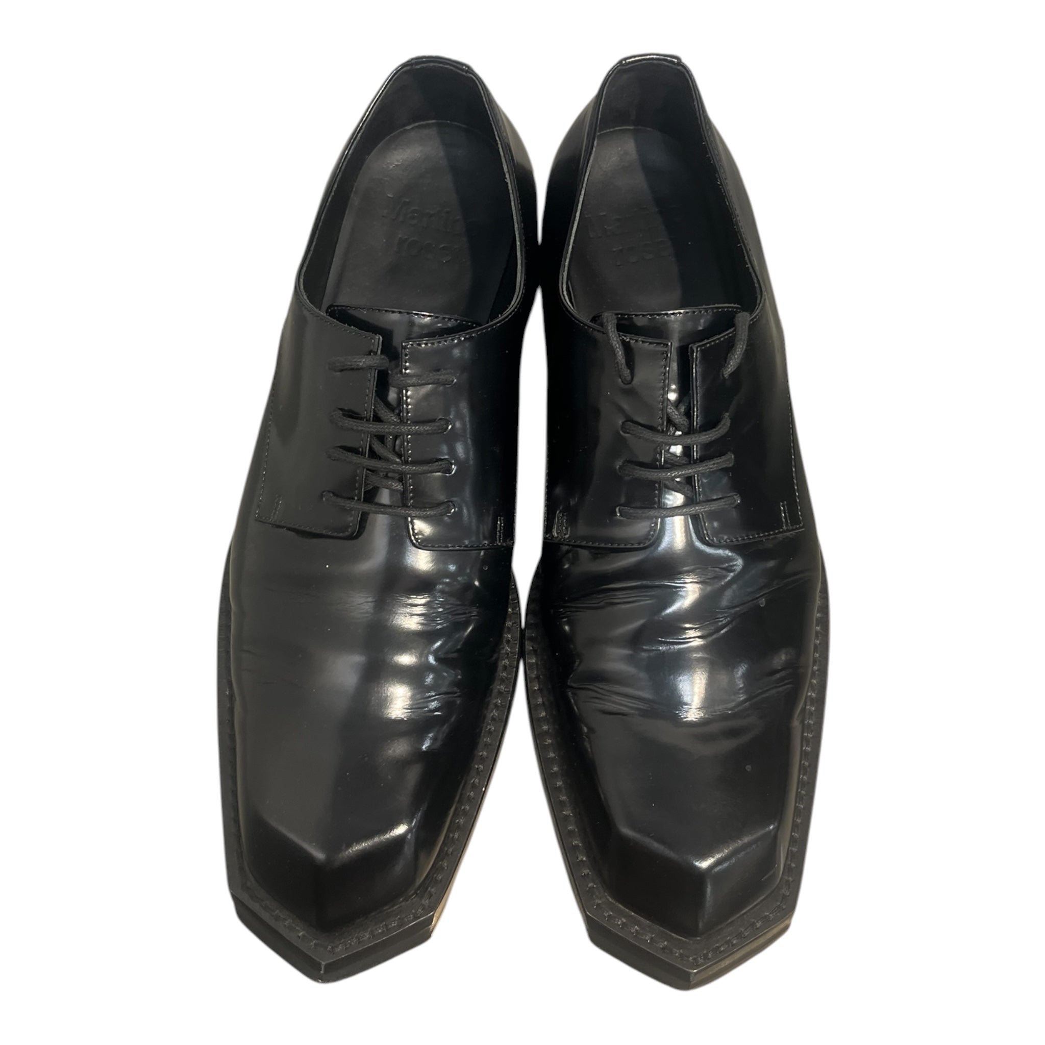 MARTINE ROSE/Dress Shoes/US 10/Leather/BLK/asymetrical toe box view 6