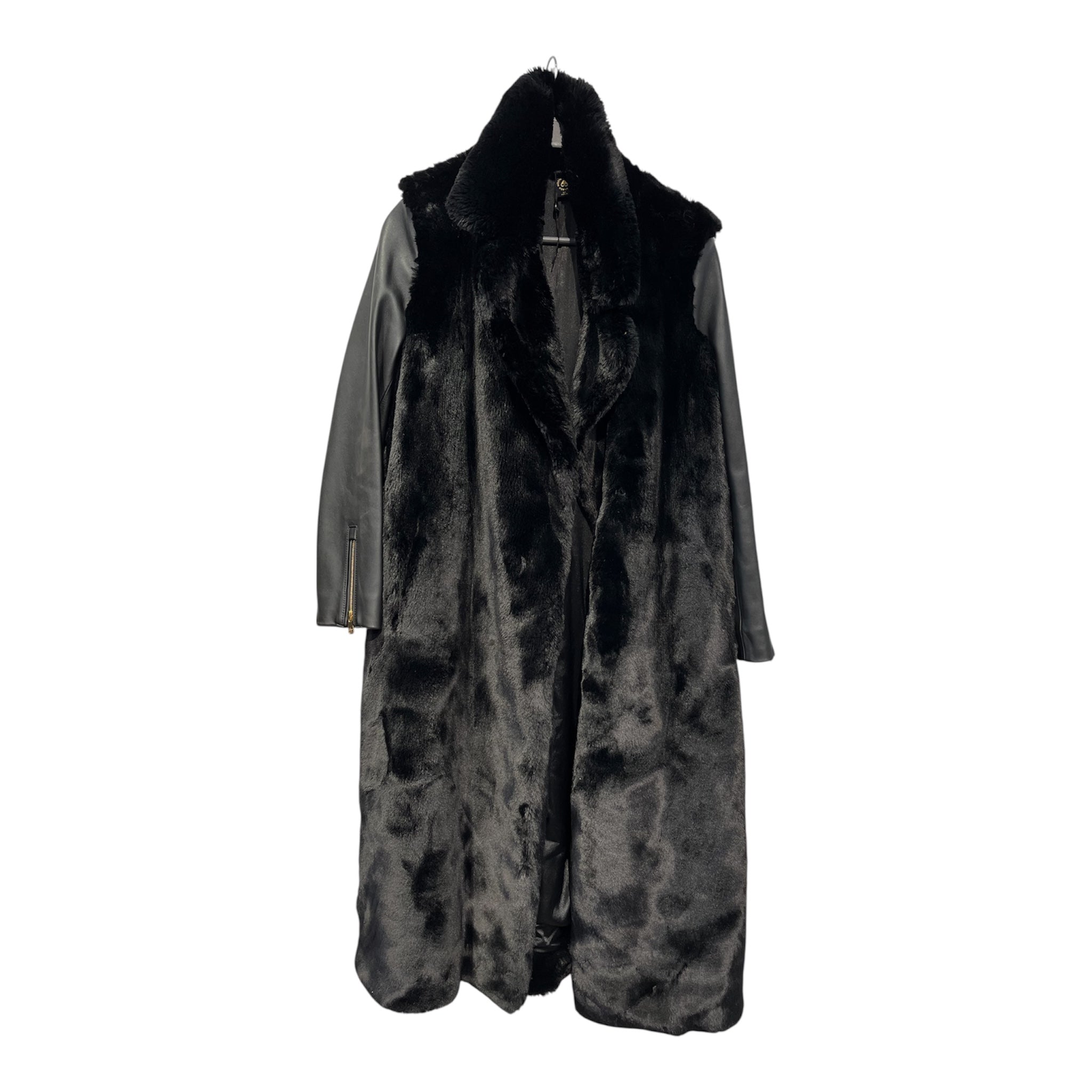 MOOSE KNUCKLES/Trench Coat/S/Fake Fur/BLK/LEATHER SLEEVE GOLD HARDWARE view 1