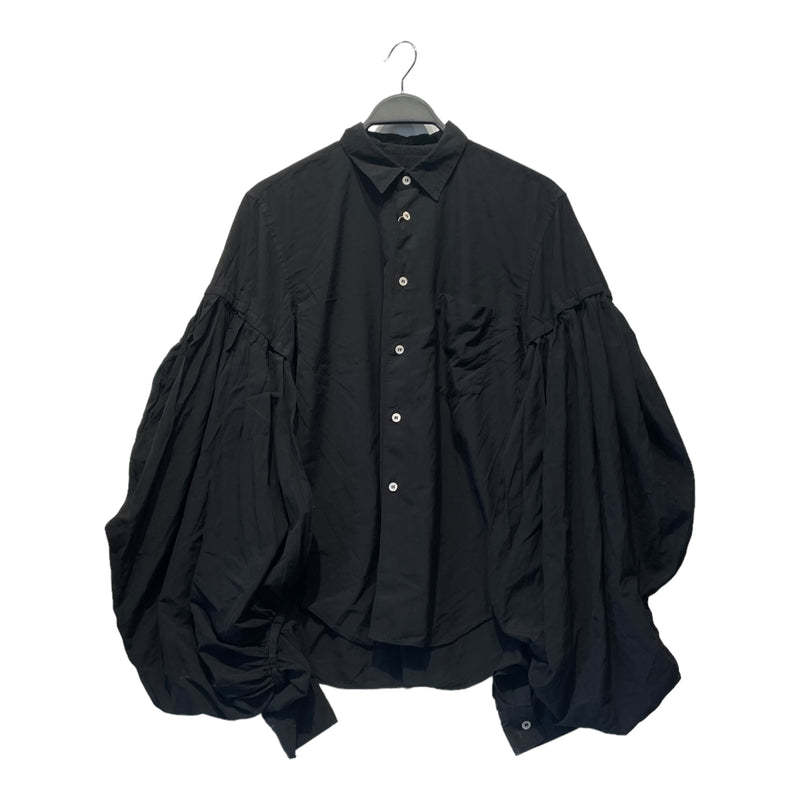COMME des GARCONS HOMME/LS Shirt/S/Polyester/BLK/PUFFED SLEEVES