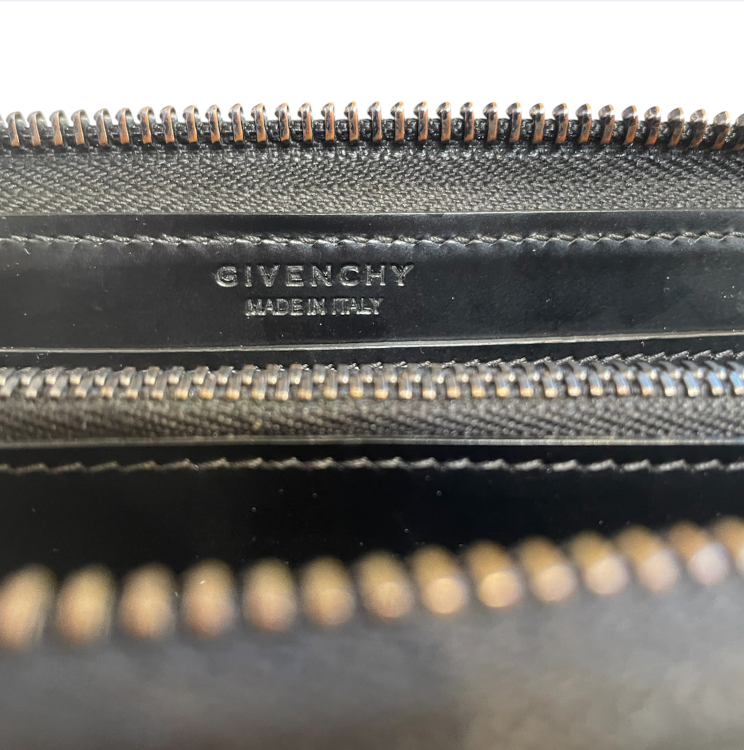 GIVENCHY/Long Wallet/All Over Print/Leather/BLK/L's/blk whte logo view 4