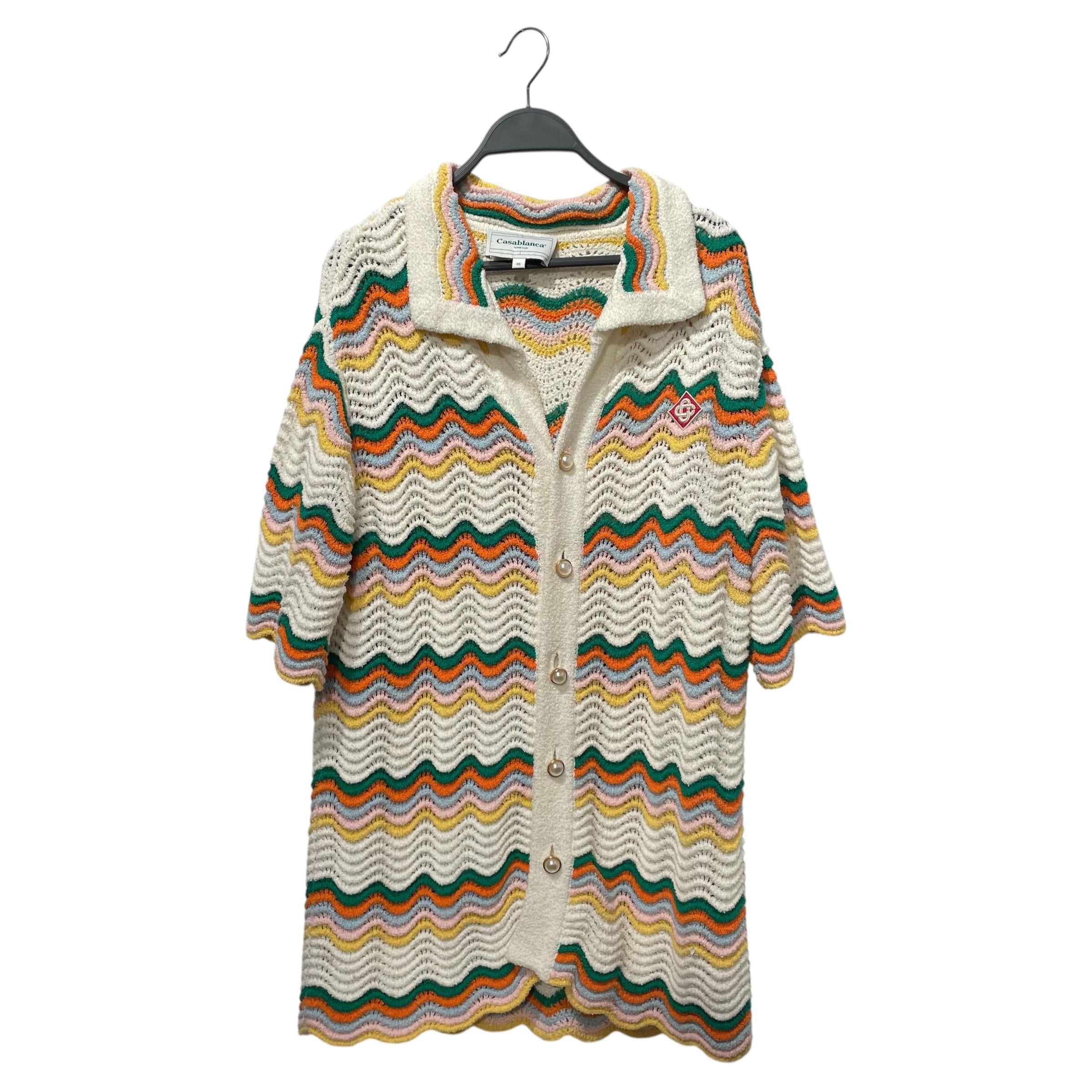 CASABLANCA/Polo Shirt/XS/Cotton/MLT/Stripe/WAVY BOUCLE WAVE CROTCHED view 1