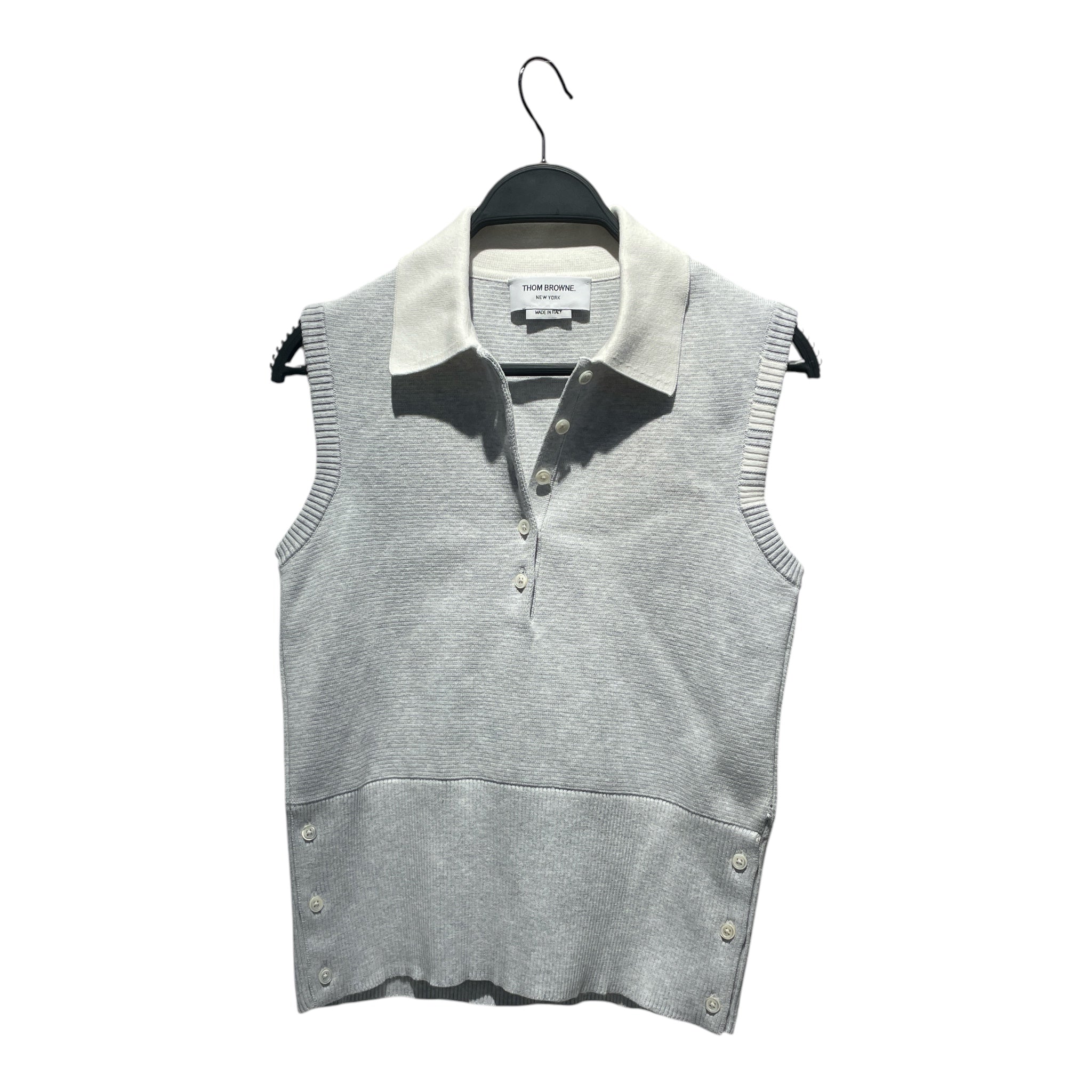 THOM BROWNE. NEW YORK/Fleece Vest/36/Cotton/GRY/ view 1