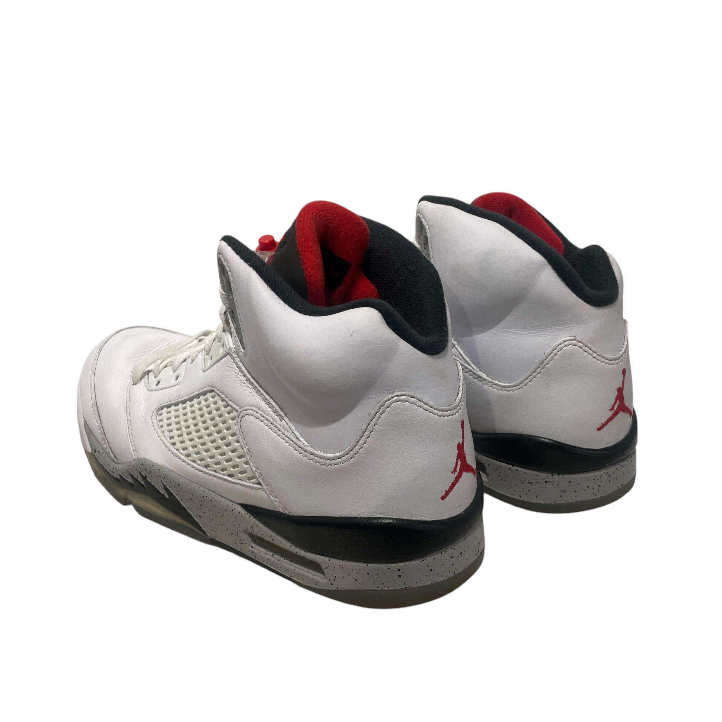 JORDAN BRAND/Hi-Sneakers/US 10/Acrylic/WHT/5s white cement red accents view 2