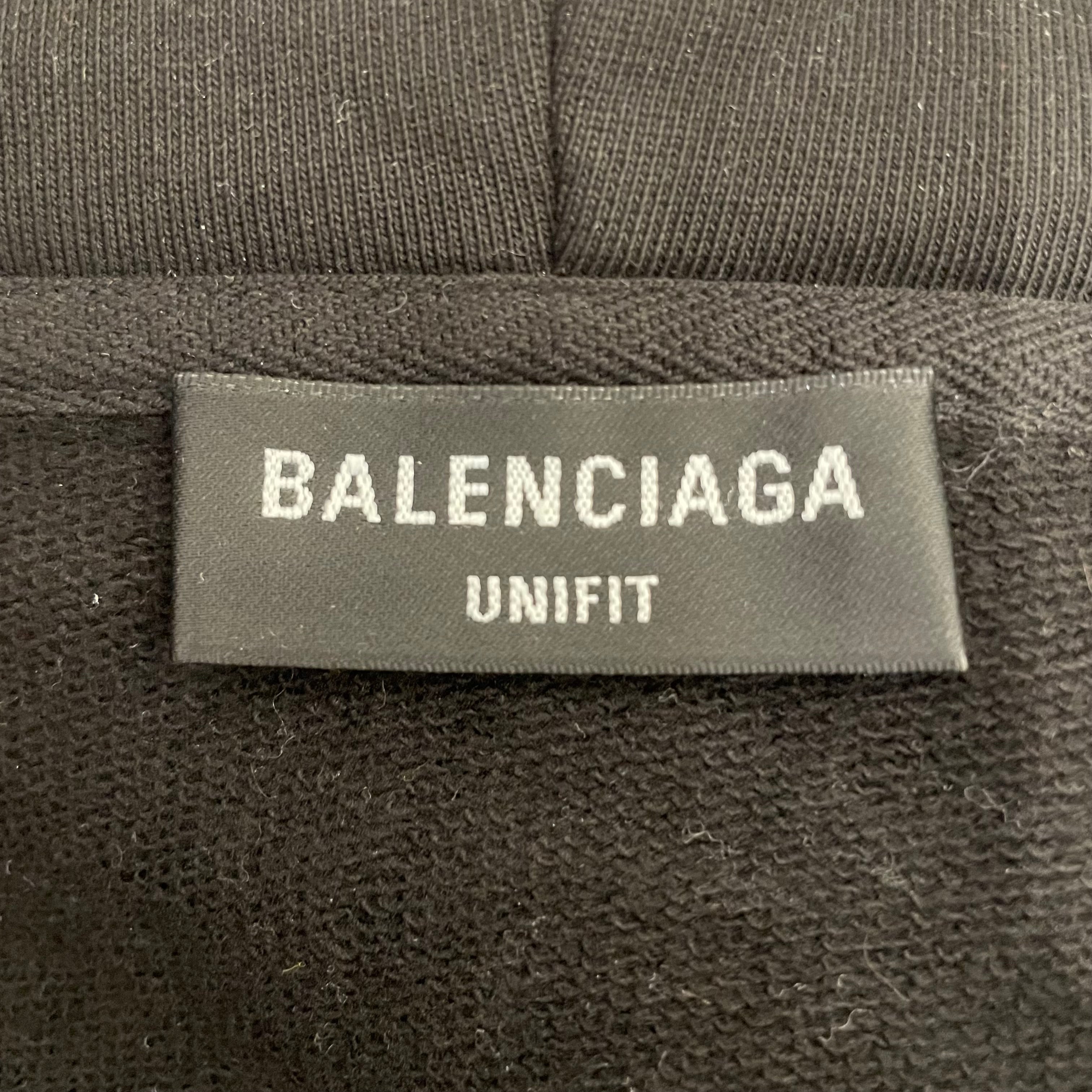 BALENCIAGA/Zip Up Hoodie/XXS/Cotton/BLK/2021TINY ZIP UP view 3