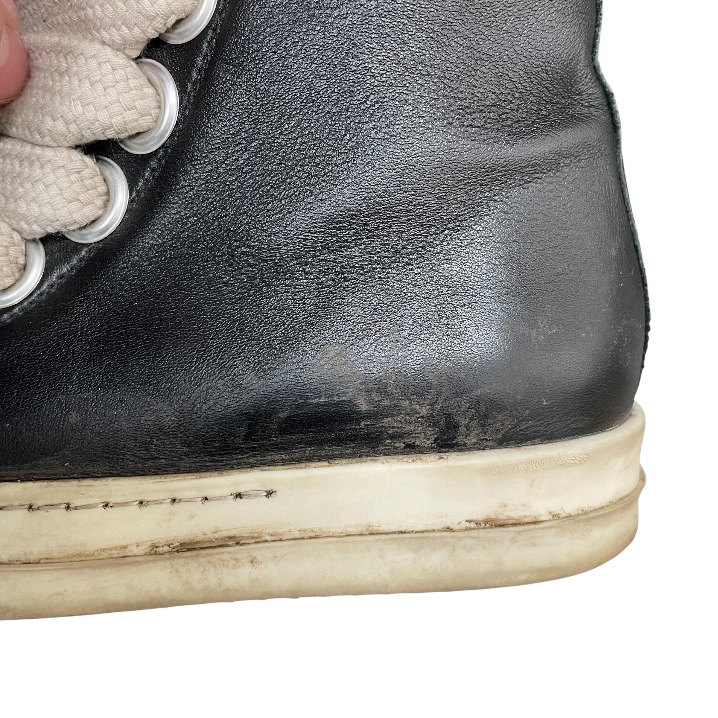 Rick Owens/Hi-Sneakers/EU 36/Leather/BLK/ramones mega lace view 7