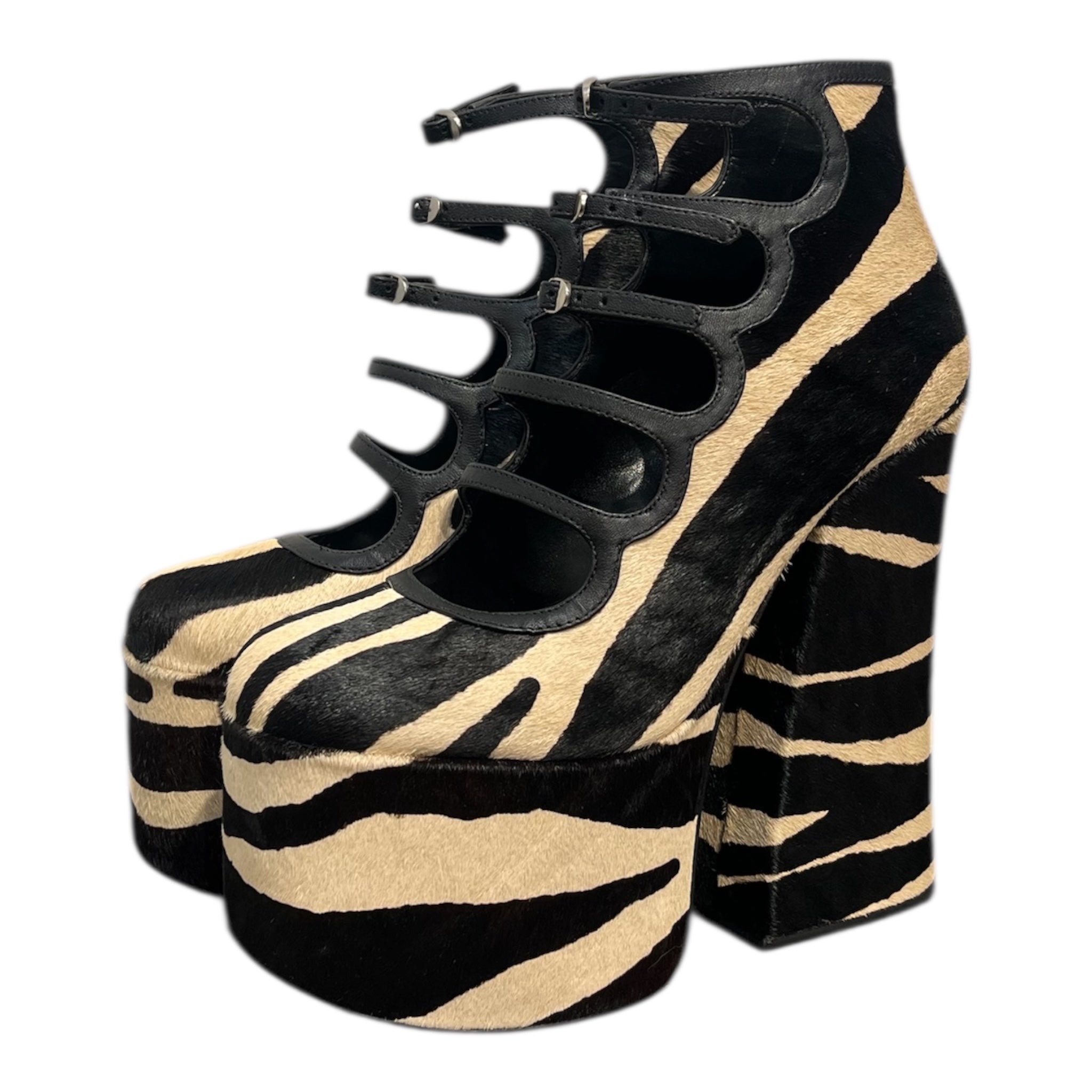 MARC BY MARC JACOBS/Heels/EU 38/All Over Print/BLK/ZEBRA PRINT PLATFORM view 4