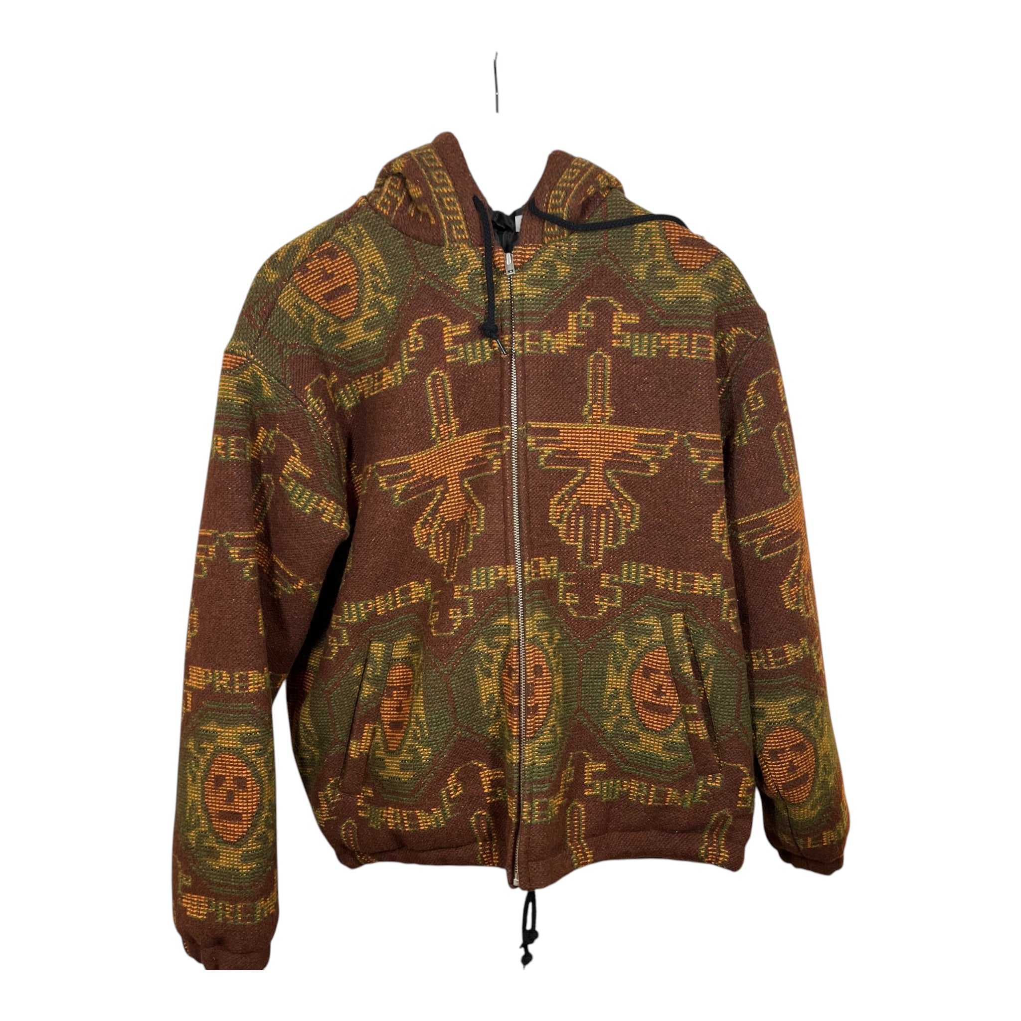 Supreme/Jacket/S/Wool/BRW/All Over Print/WOVEN HOODED JKT view 1
