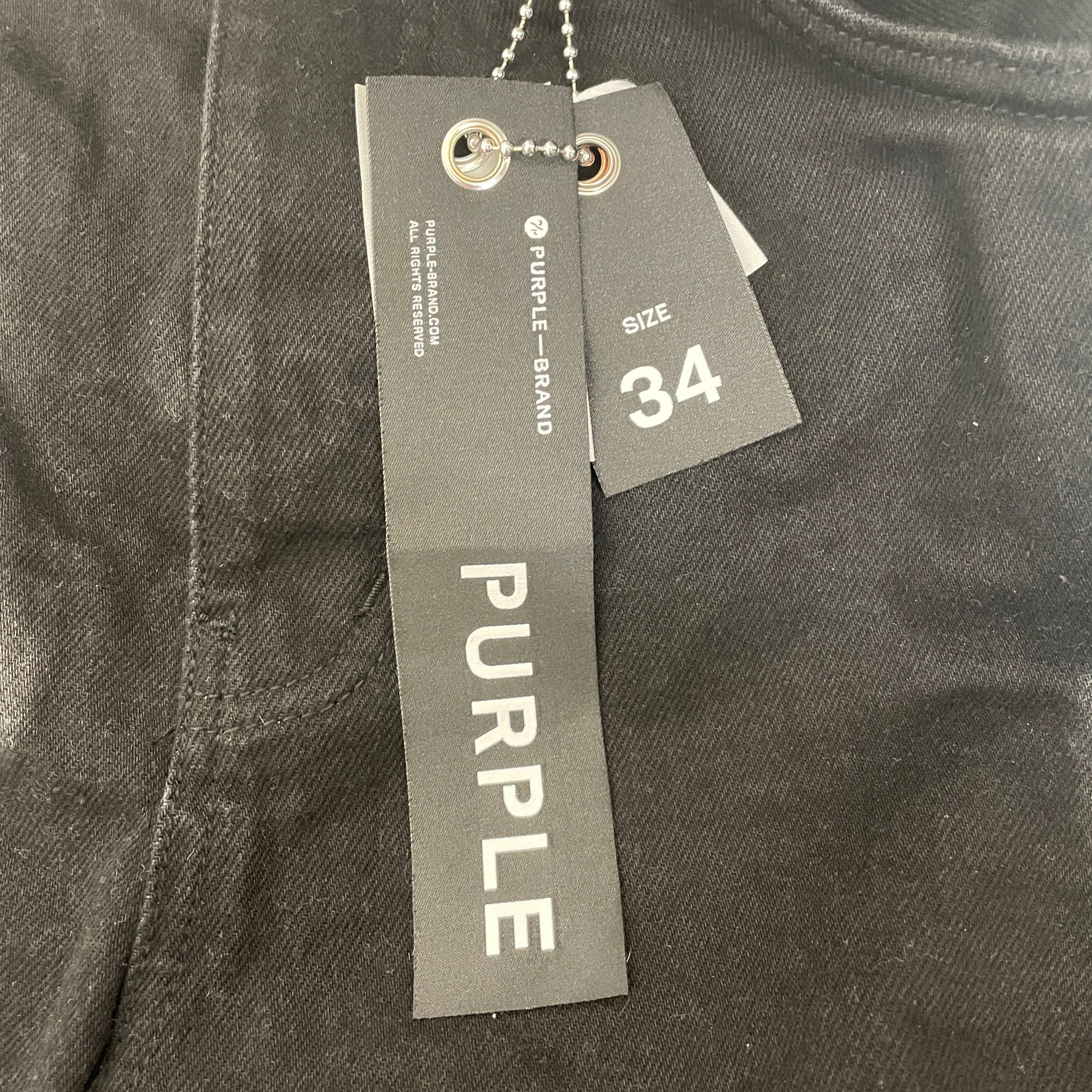 PURPLE BRAND/Pants/34/Cotton/BLK/full side zip-up view 5