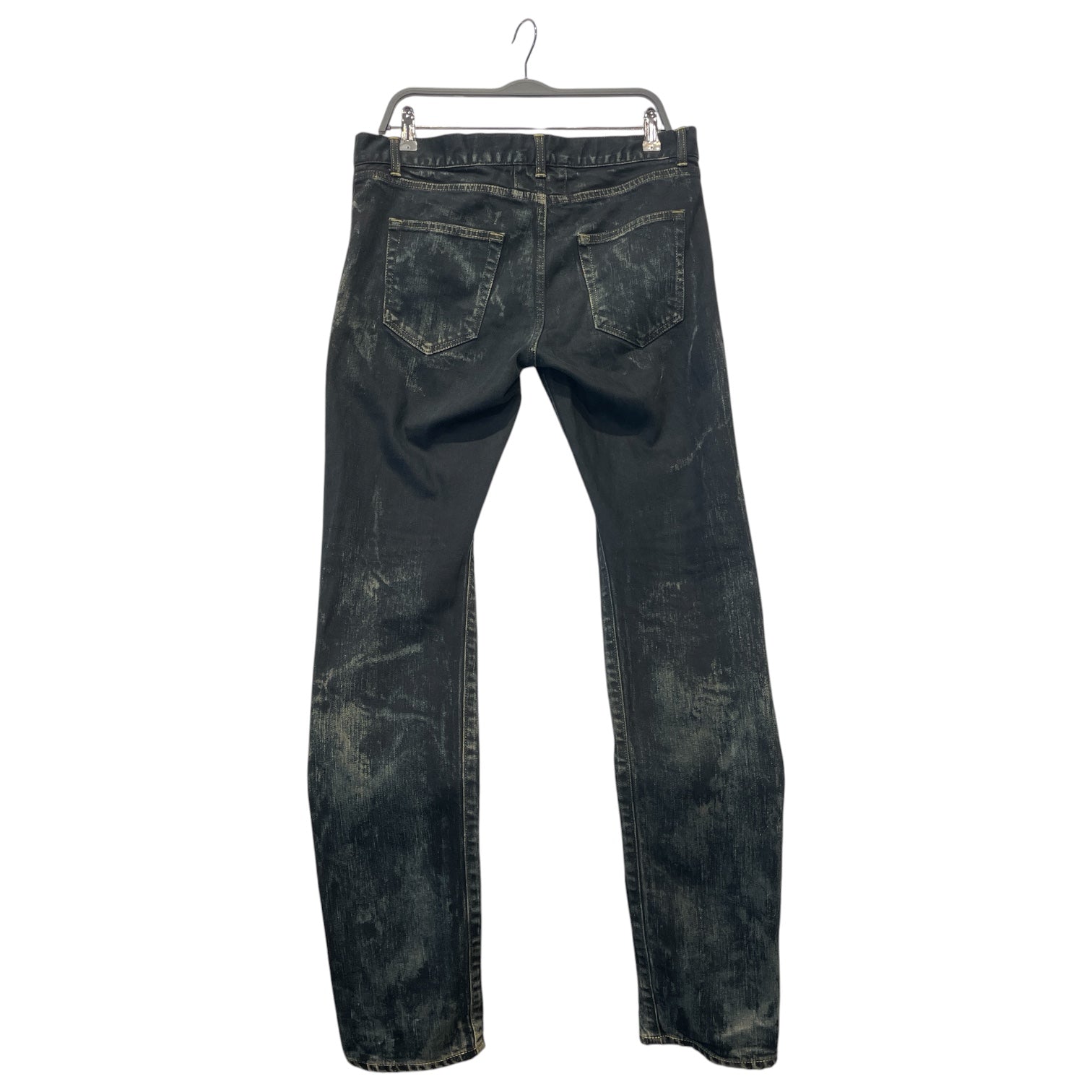 SAINT LAURENT/Straight Pants/34/Denim/BLK/All Over Print/FW14 OIL STAIN D02 view 2