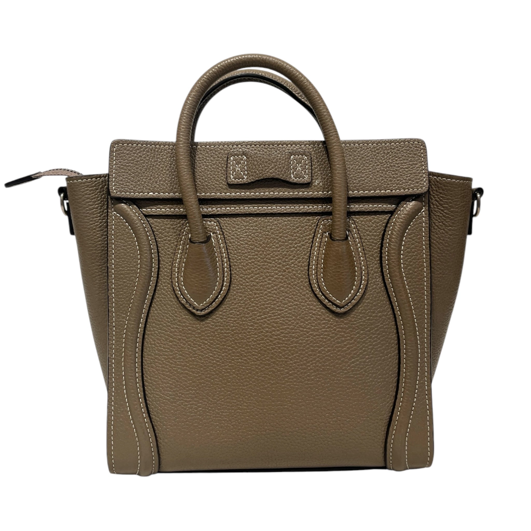 CELINE/Cross Body Bag/Leather/GRY/NANO LUGGAGE BAG view 2