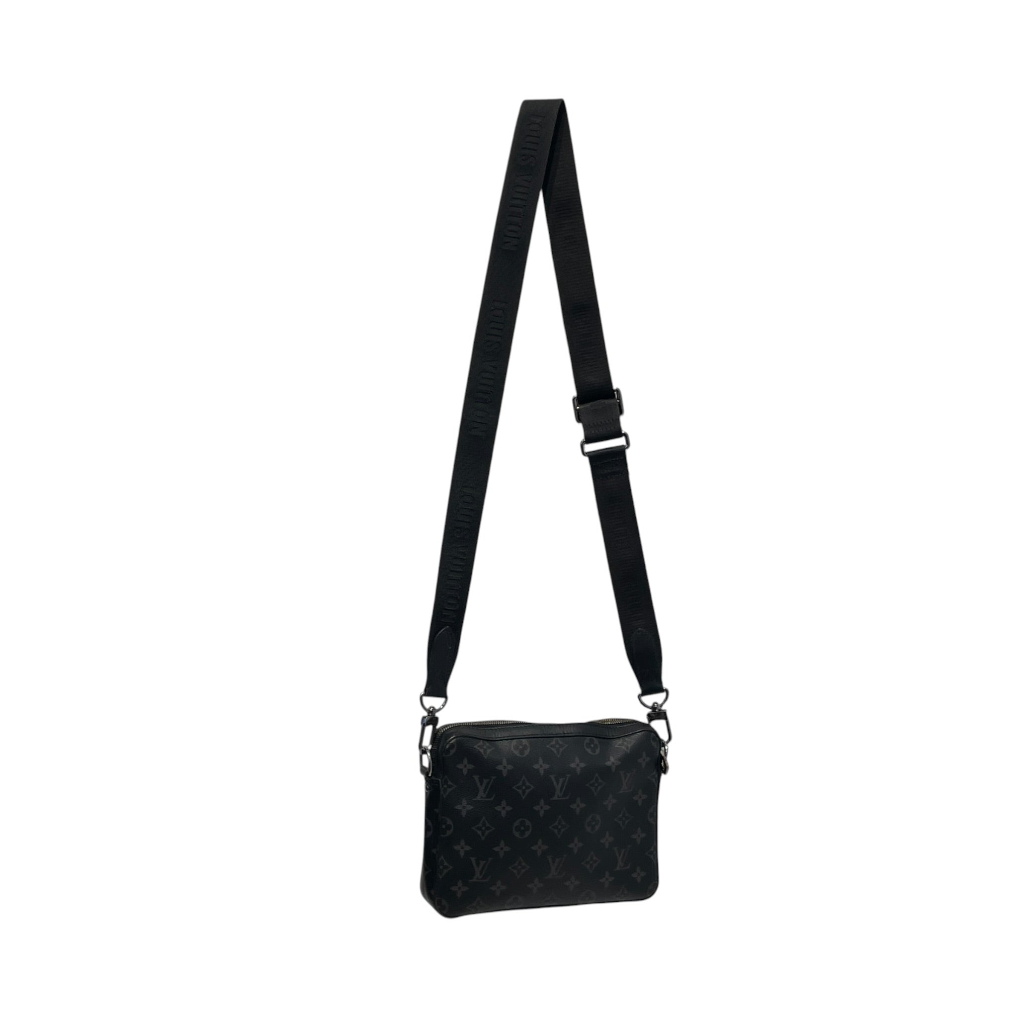 LOUIS VUITTON/Cross Body Bag/Monogram/Leather/BLK/REVERSE MONOGRAM ECLIPSE view 1