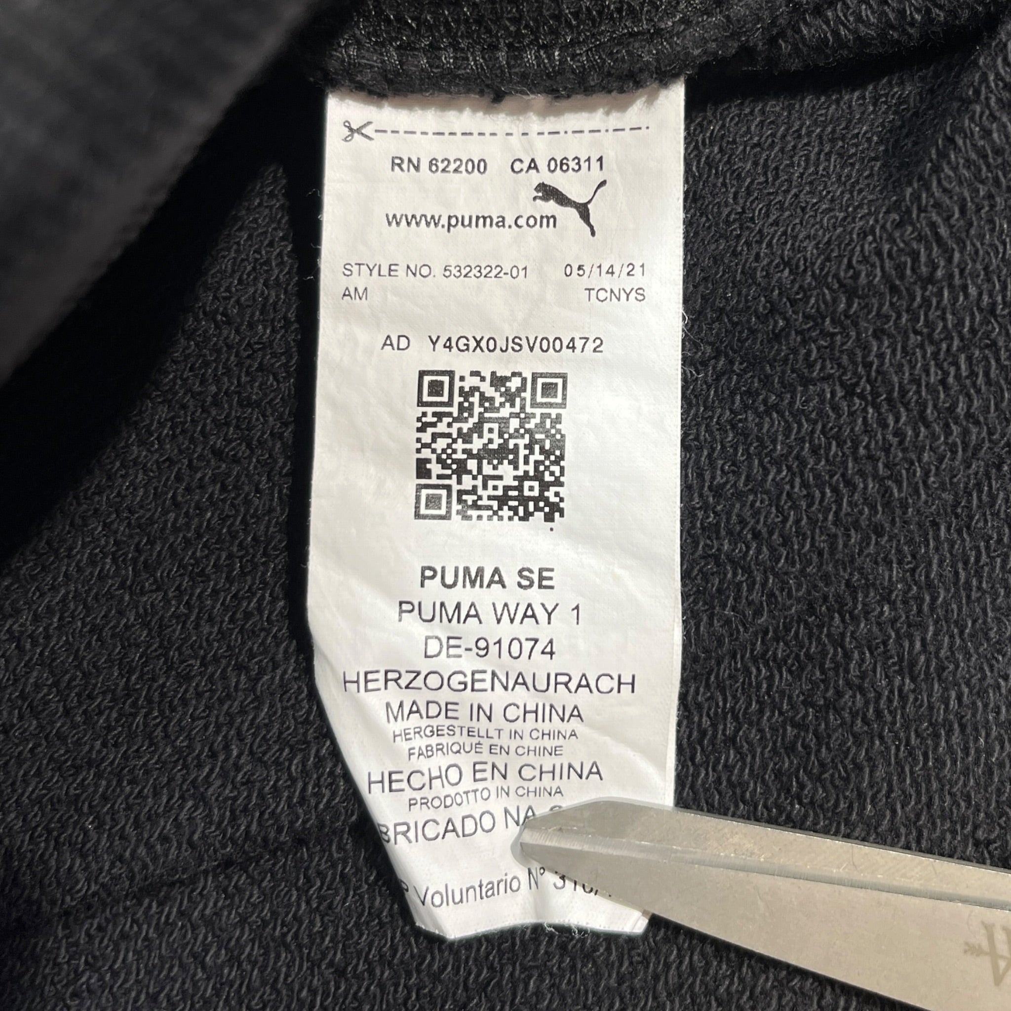 MAISON KITSUNE/PUMA/Sweatshirt/XXL/Cotton/BLK/High Neck/HALF ZIP FOX LOGO view 4