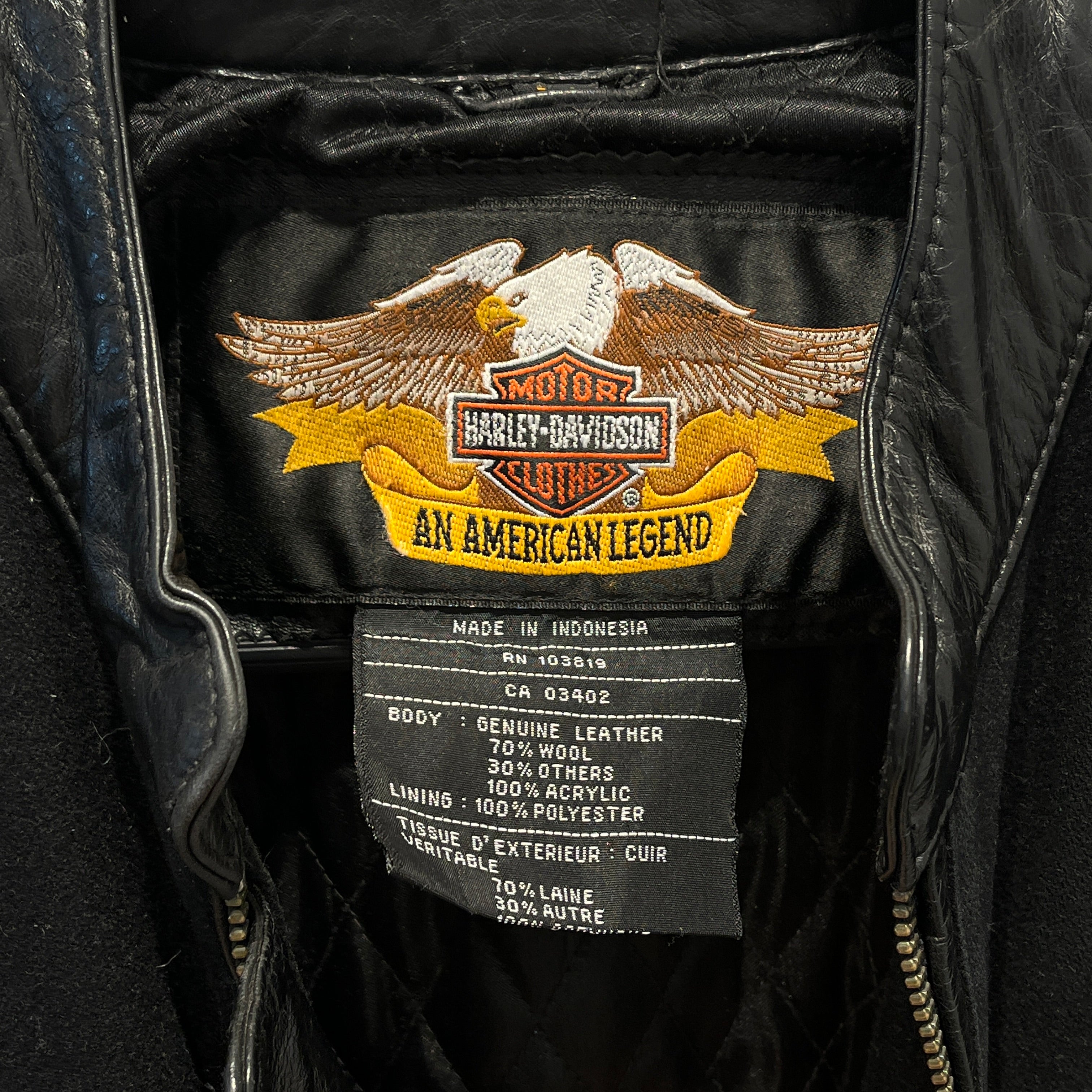 HARLEY DAVIDSON/Jacket/M/Leather/BLK/LETTERMAN view 5