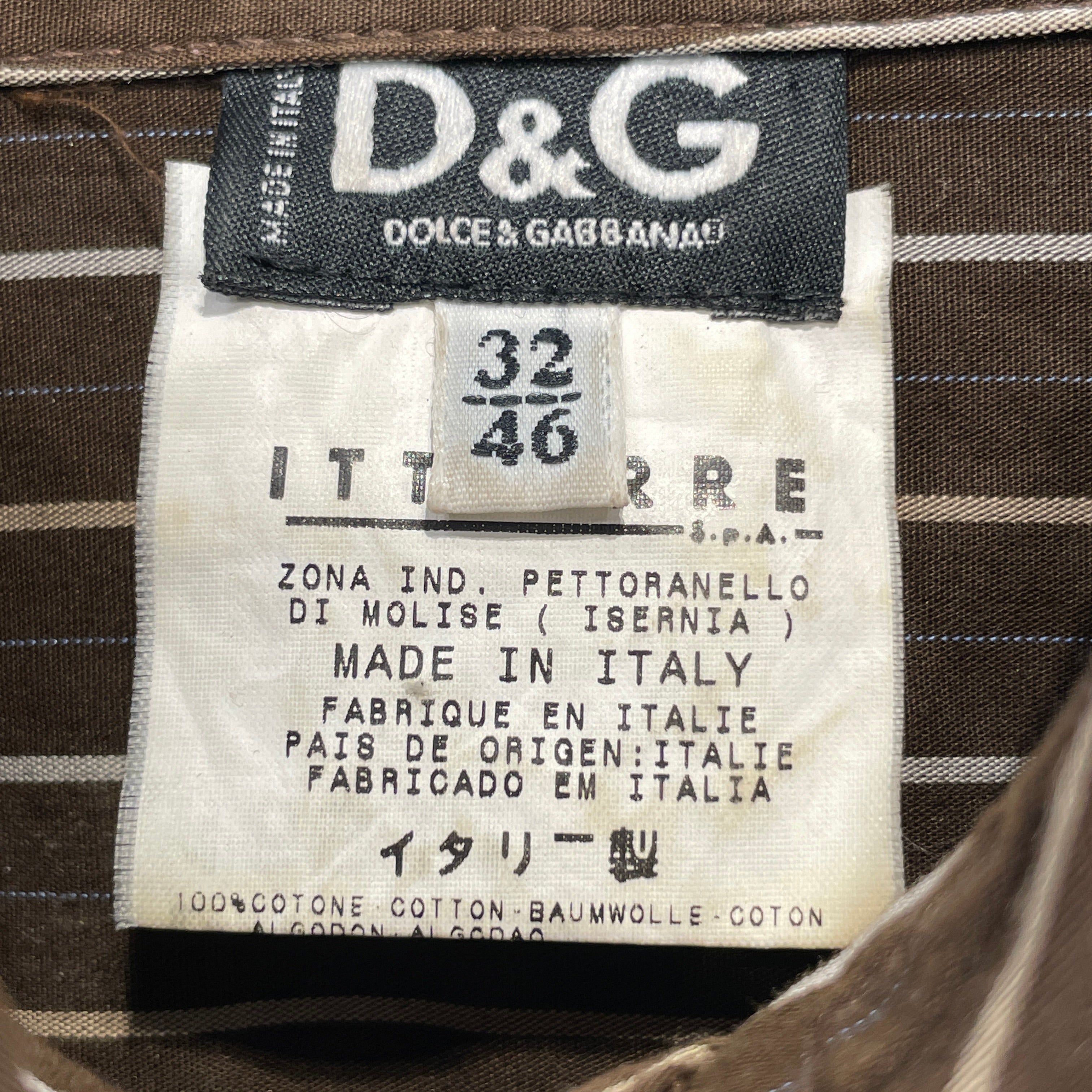 D&G/LS Blouse/36/Stripe/BRW/SWEATER BUTTON view 3