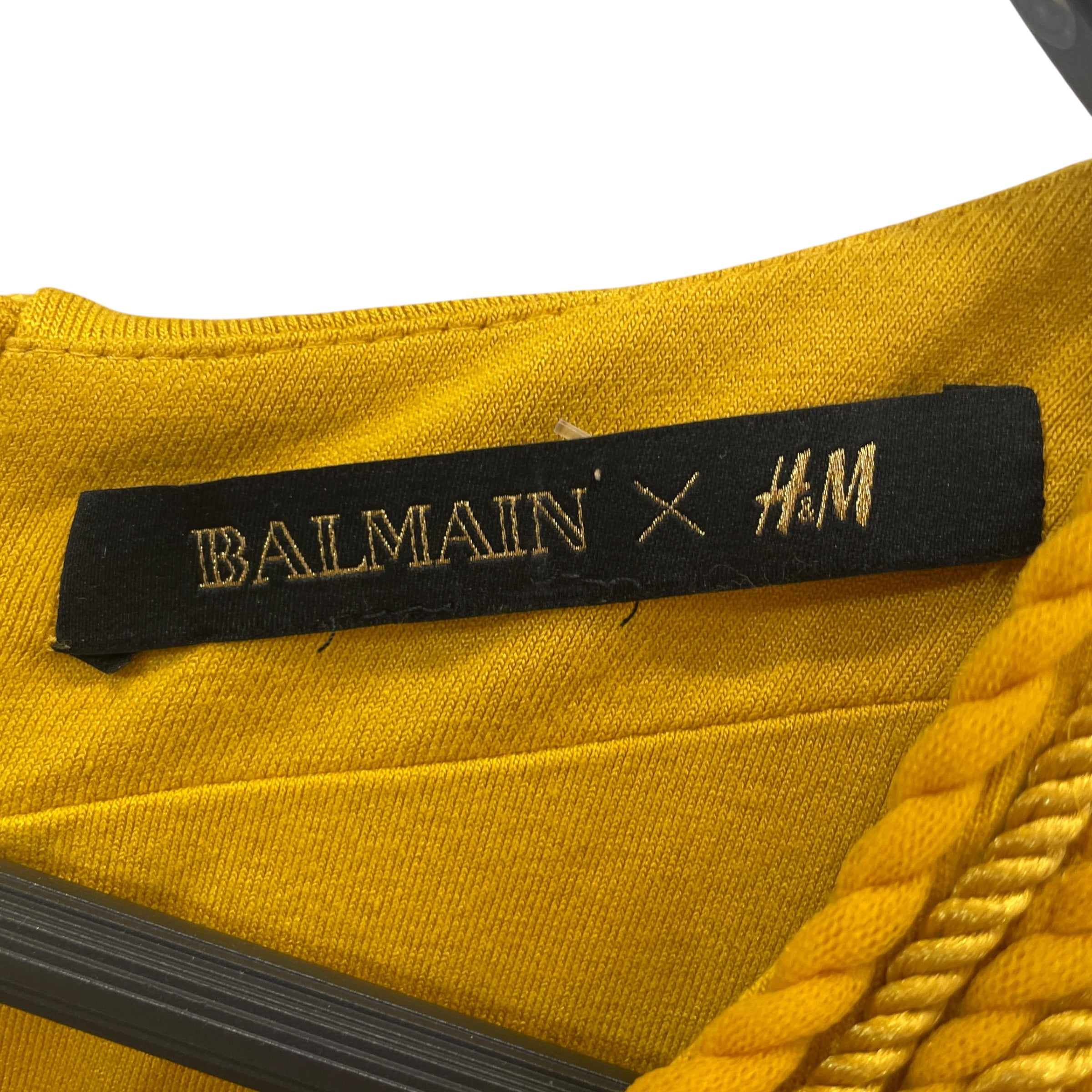 BALMAIN/H&M/SS Cut & Sew/6/Polyester/YEL/Braided Top view 3