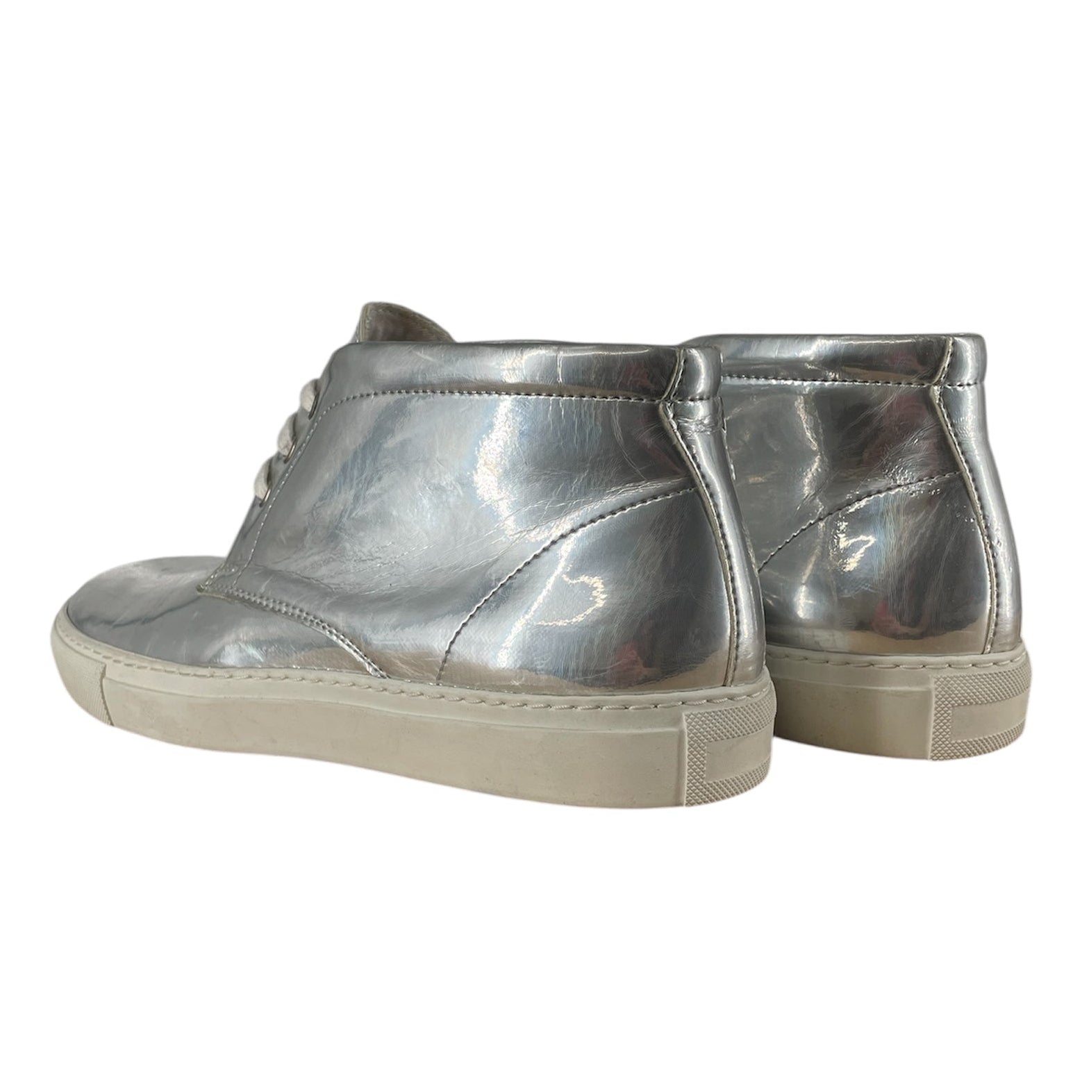 COMME des GARCONS SHIRT/Hi-Sneakers/US 7/Leather/SLV/SILVER LACE UP SNEAKER view 2