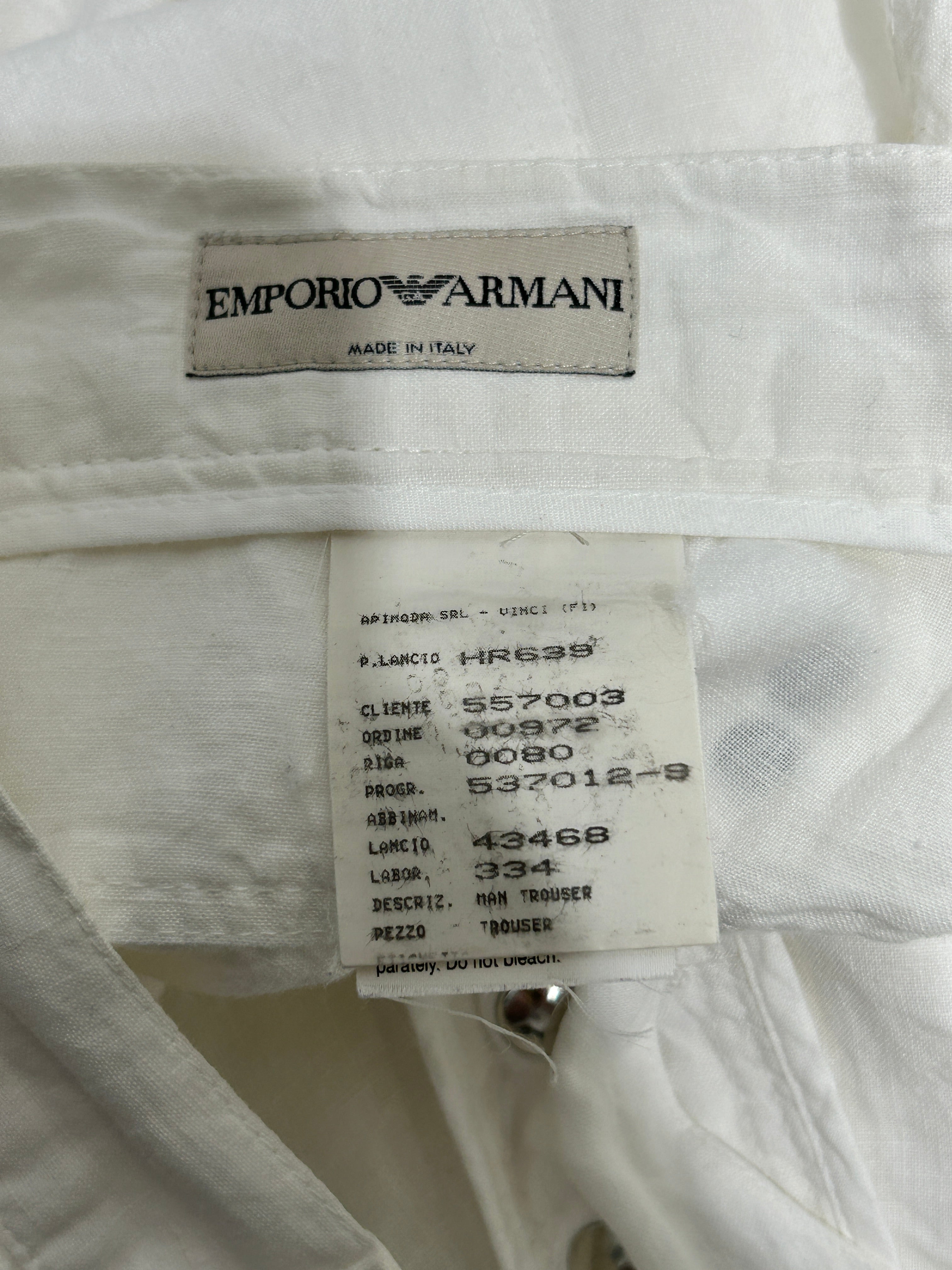 EMPORIO ARMANI/Straight Pants/46/WHT/LINEN view 3