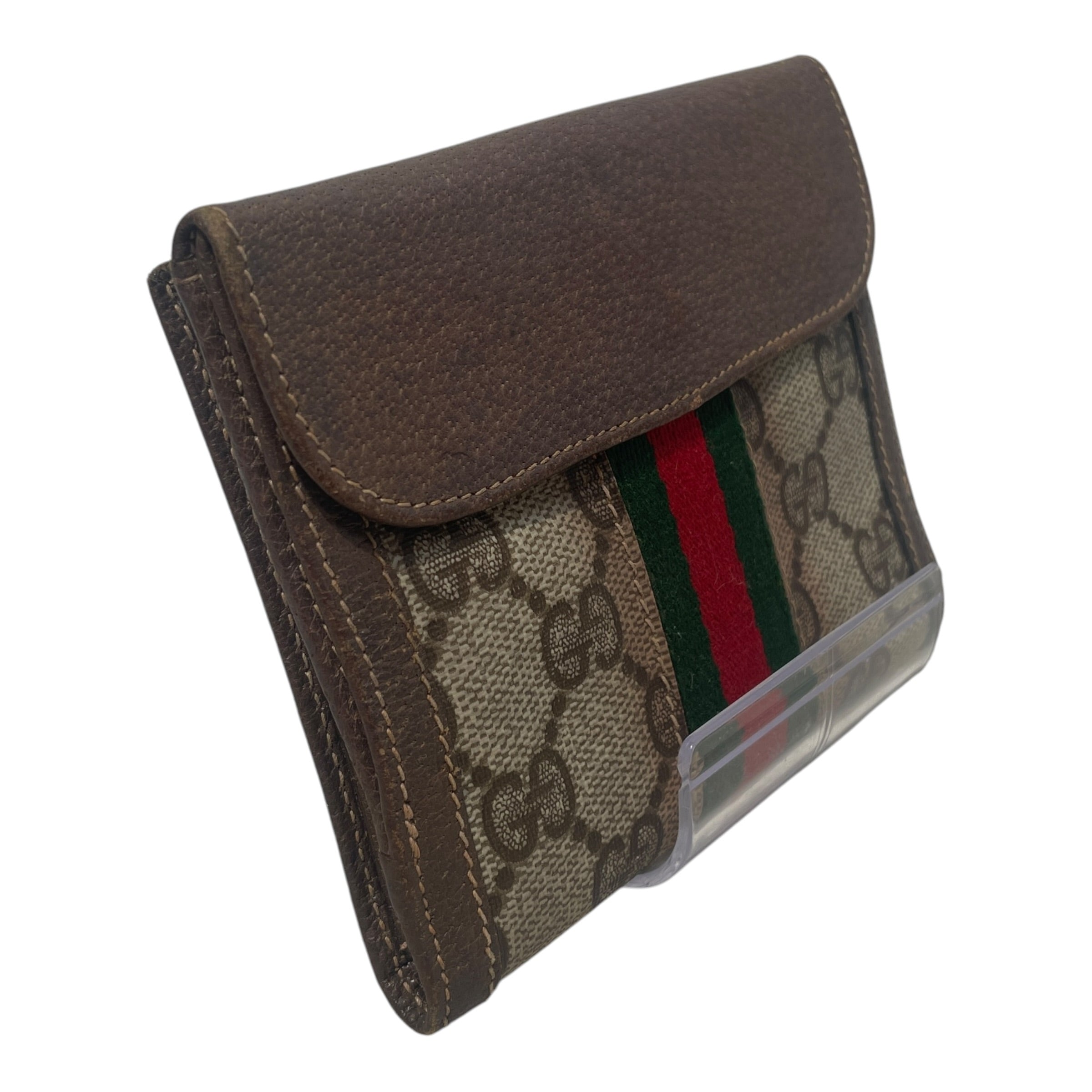 GUCCI/Wallet/Monogram/Leather/BRW/L's/Shelly GG wallet view 2