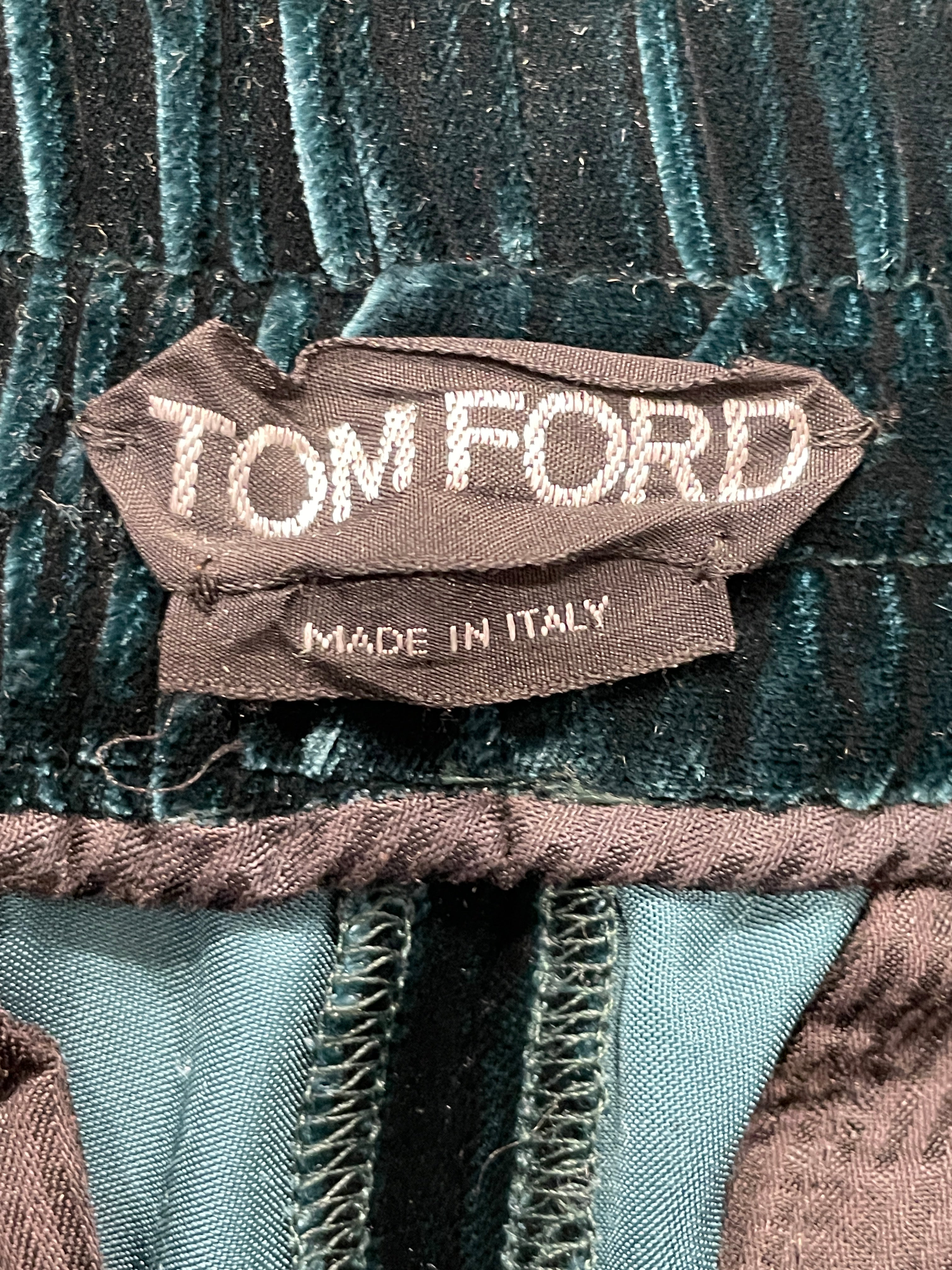 TOM FORD/Straight Pants/38/Velour/GRN/PANELED VELOUR PANT view 3