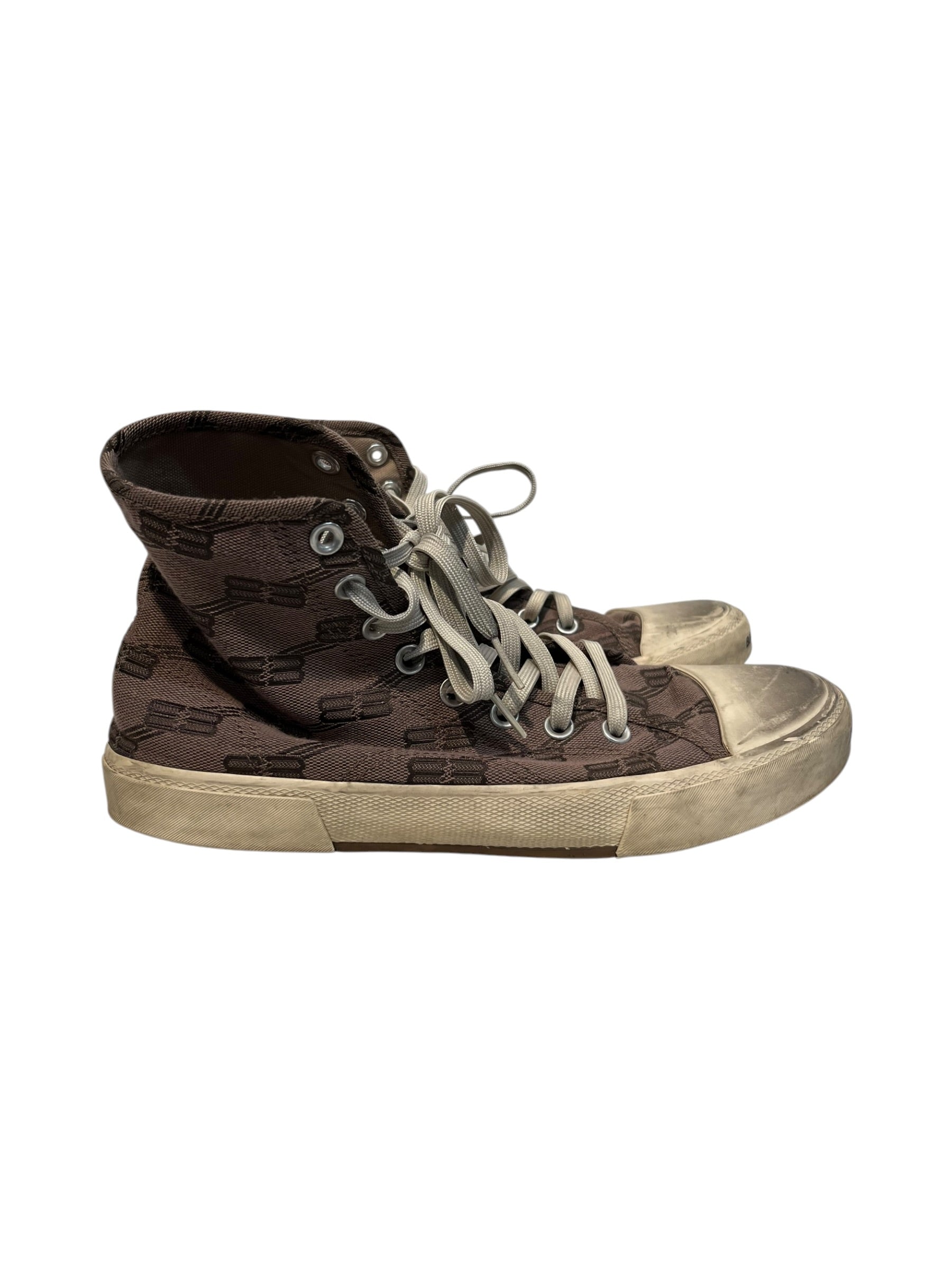 BALENCIAGA/Hi-Sneakers/US 11/Monogram/Cotton/BRW/PARIS BB HIGH TOPS view 3