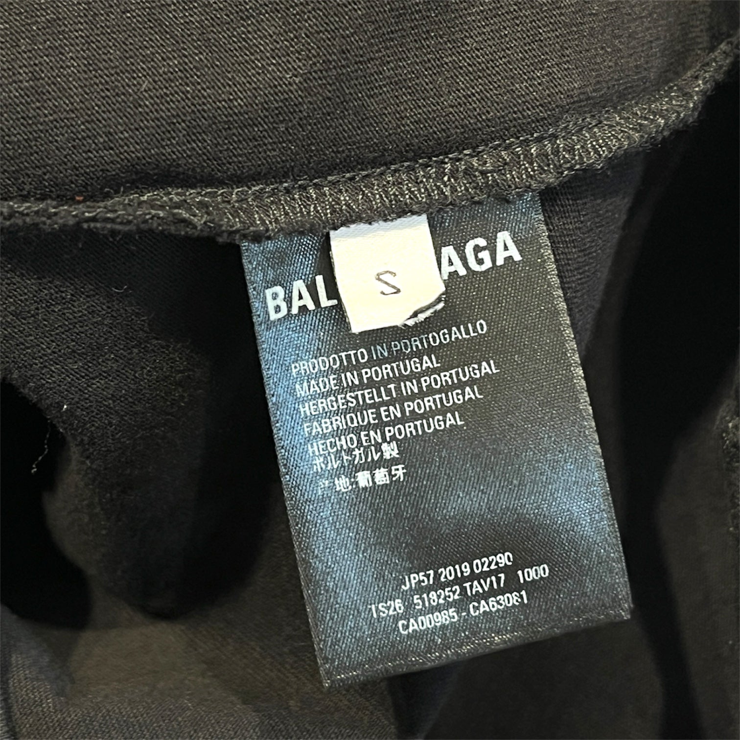 BALENCIAGA/T-Shirt/S/Cotton/BLK/big tag/ 2 holes view 3