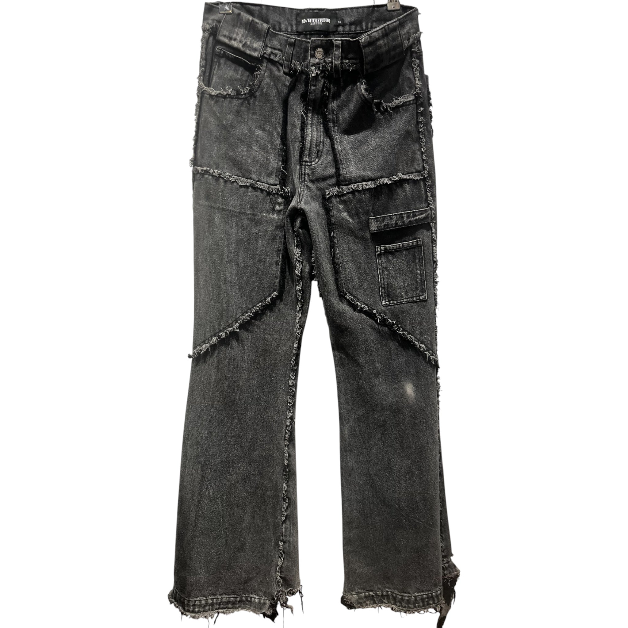 NO/FAITH STUDIOS/Cargo Pants/S/Denim/BLK/DISTRESSED view 1