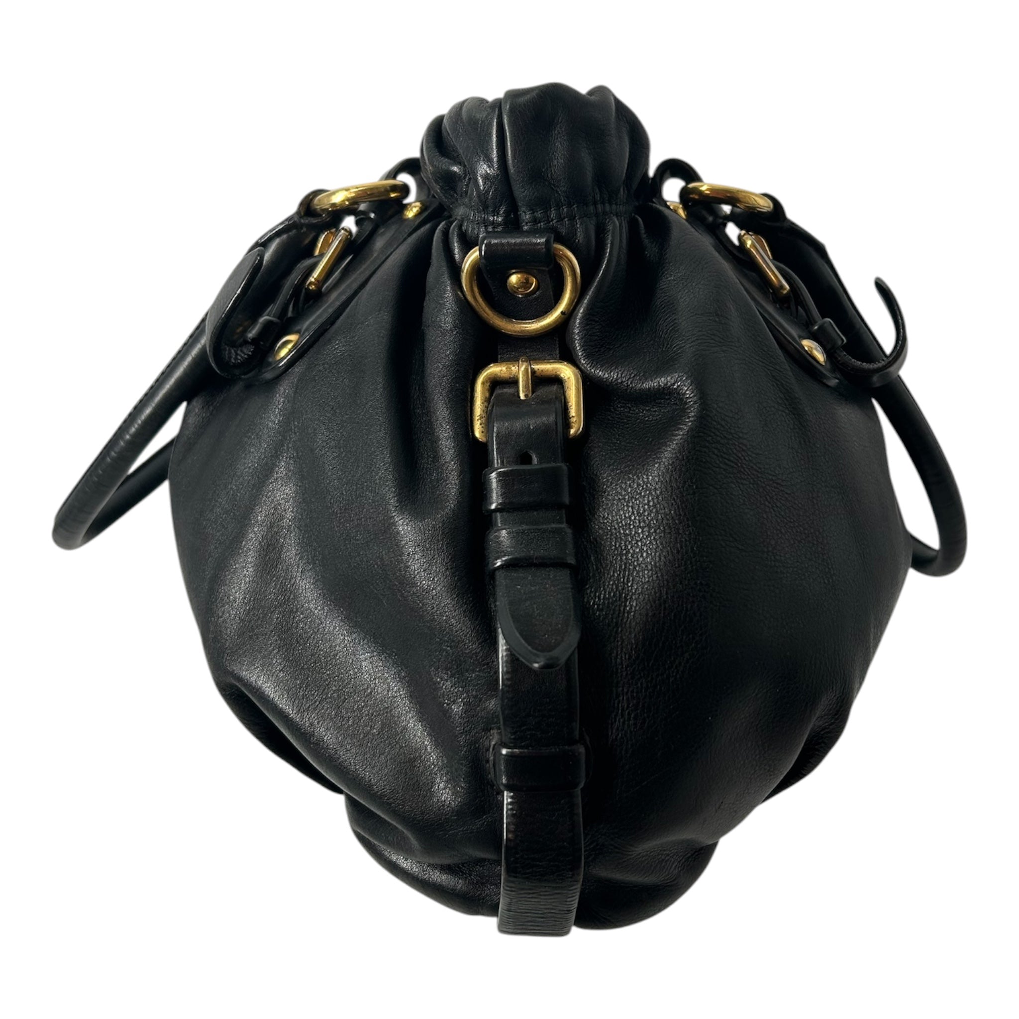 PRADA/Bag/BLK/CALFSKIN VITELLO GATHERED BAG view 4
