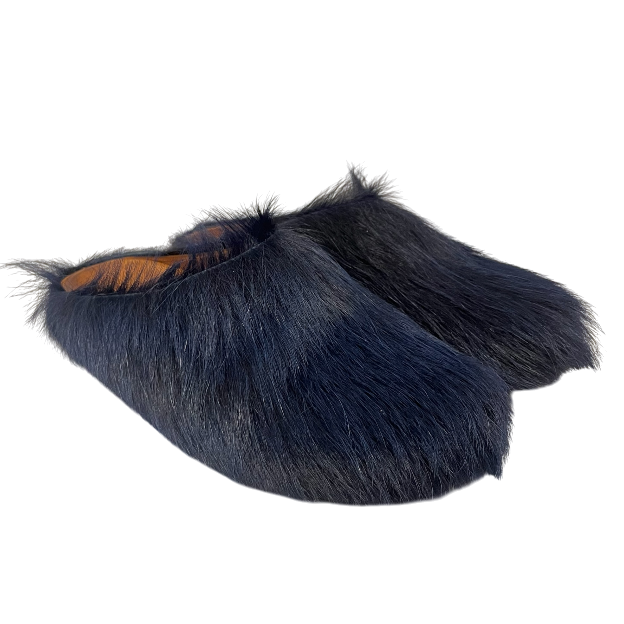 MARNI/Shoes/US 9/Fur/NVY/fur slides view 1