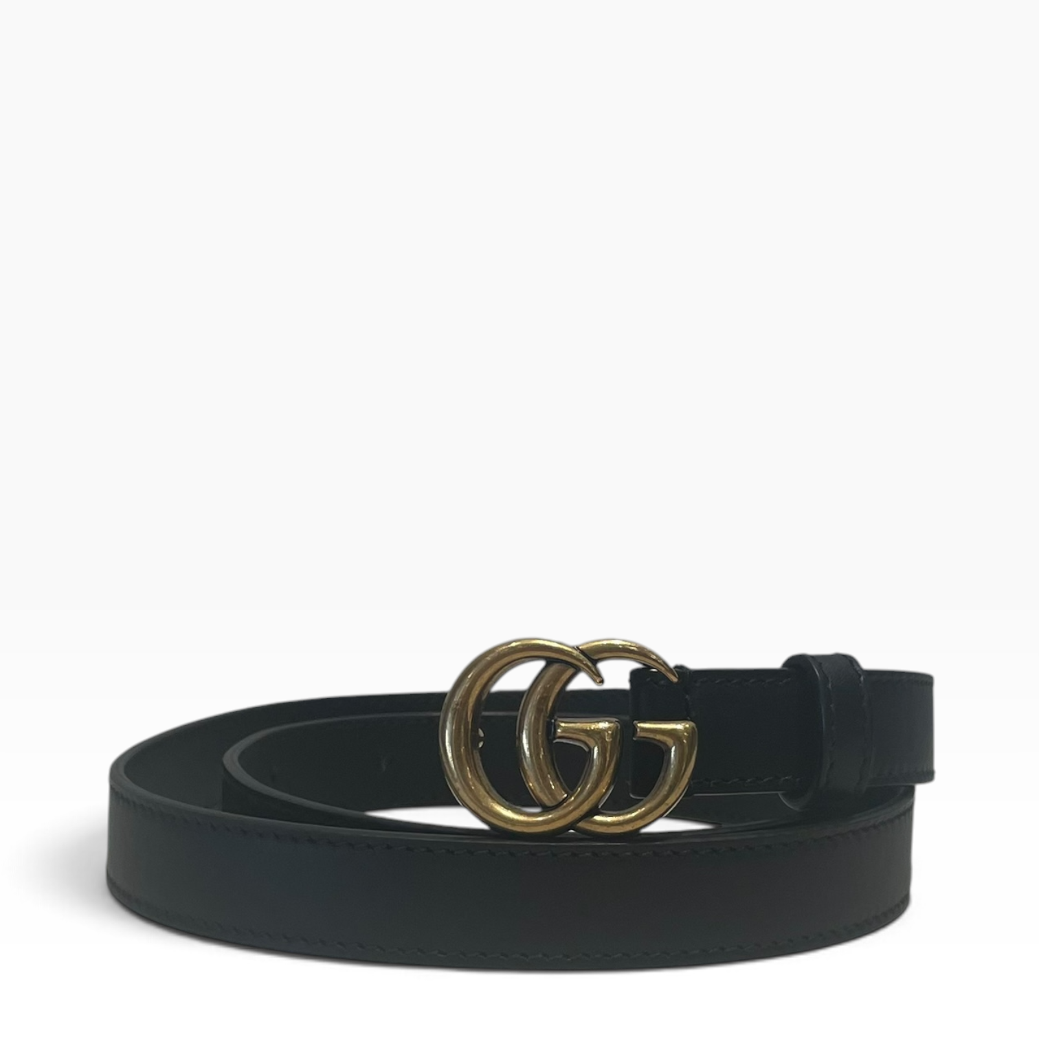 GUCCI/Belt/Leather/BLK/L's/GG BUCKLE