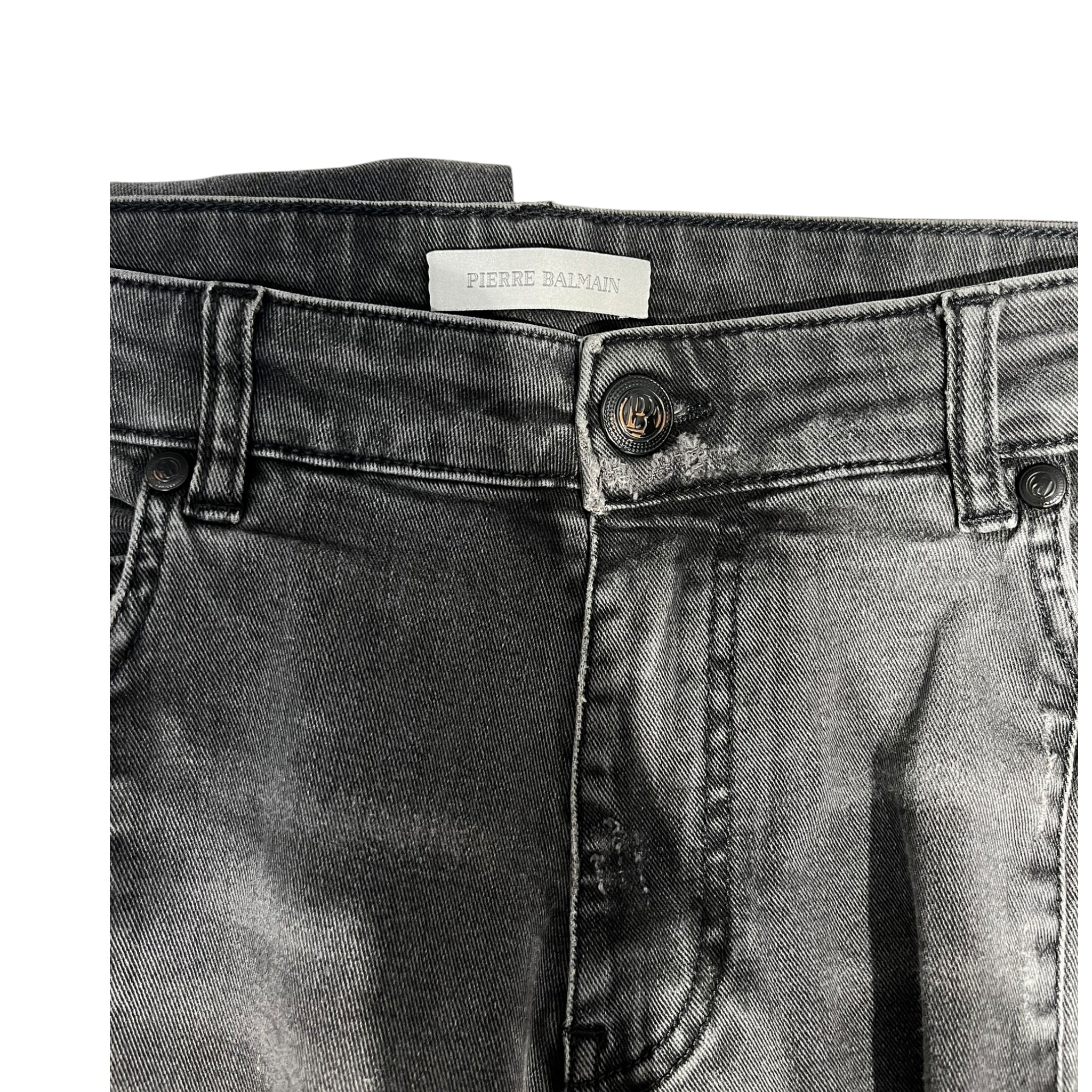 PIERRE BALMAIN/Skinny Pants/38/Denim/GRY/Moto Jeans view 3