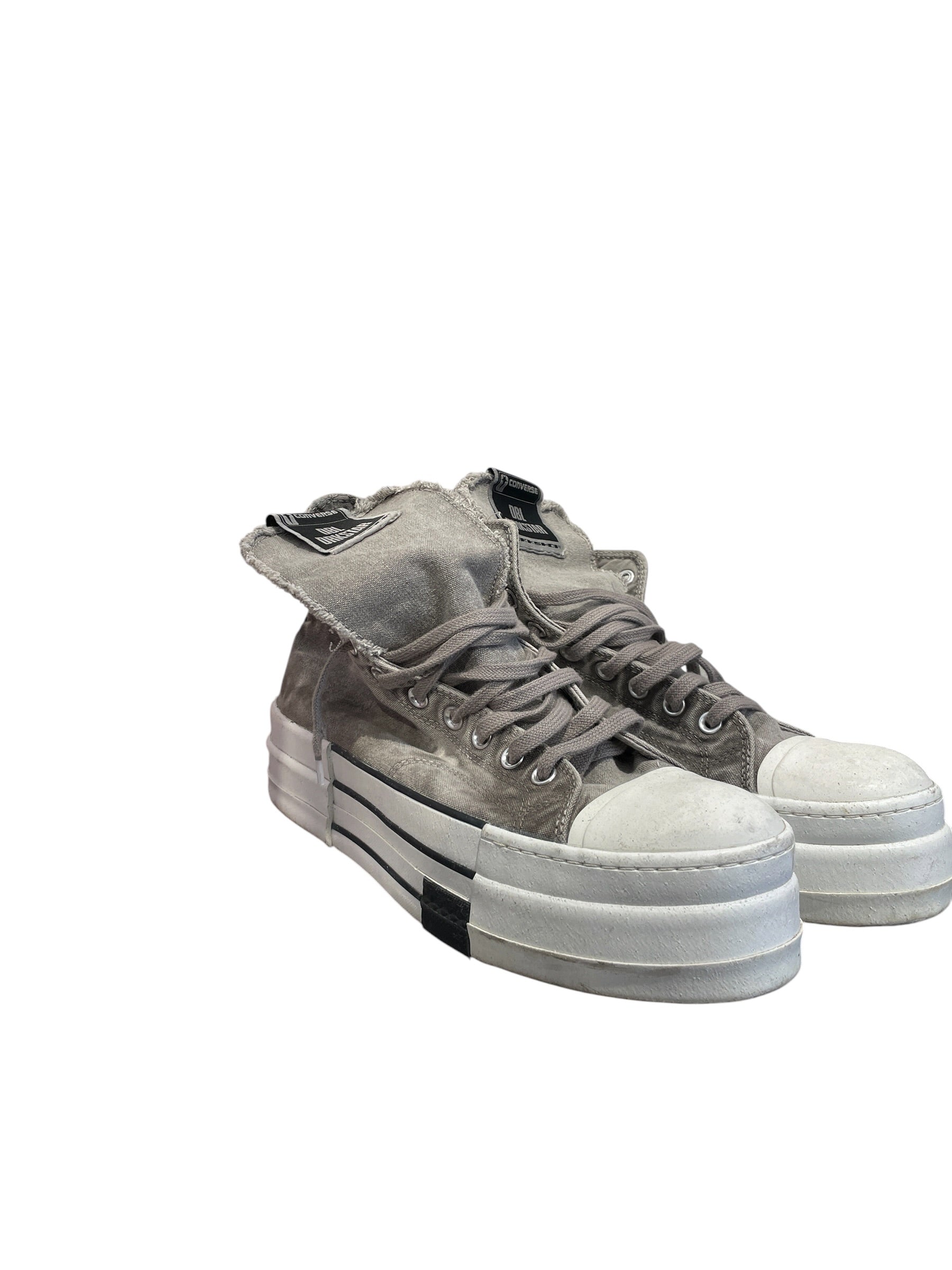 Rick Owens/CONVERSE/Hi-Sneakers/US 11/Cotton/GRY/DBLTDRKSTAR view 1