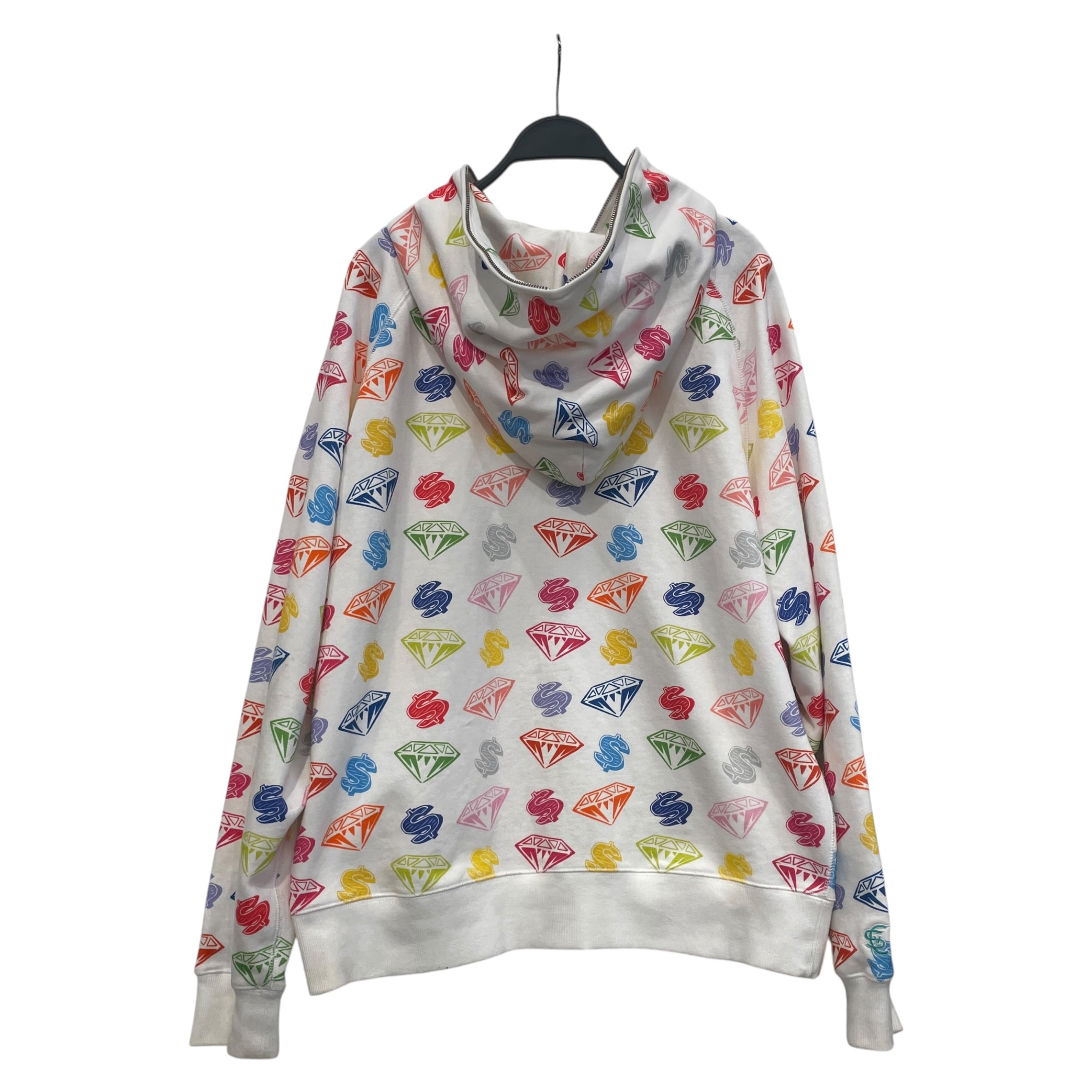BILLIONAIRE BOYS CLUB/Hoodie/XL/All Over Print/Cotton/WHT/FULL ZIP RAINBOW MONEY DIAMOND view 2