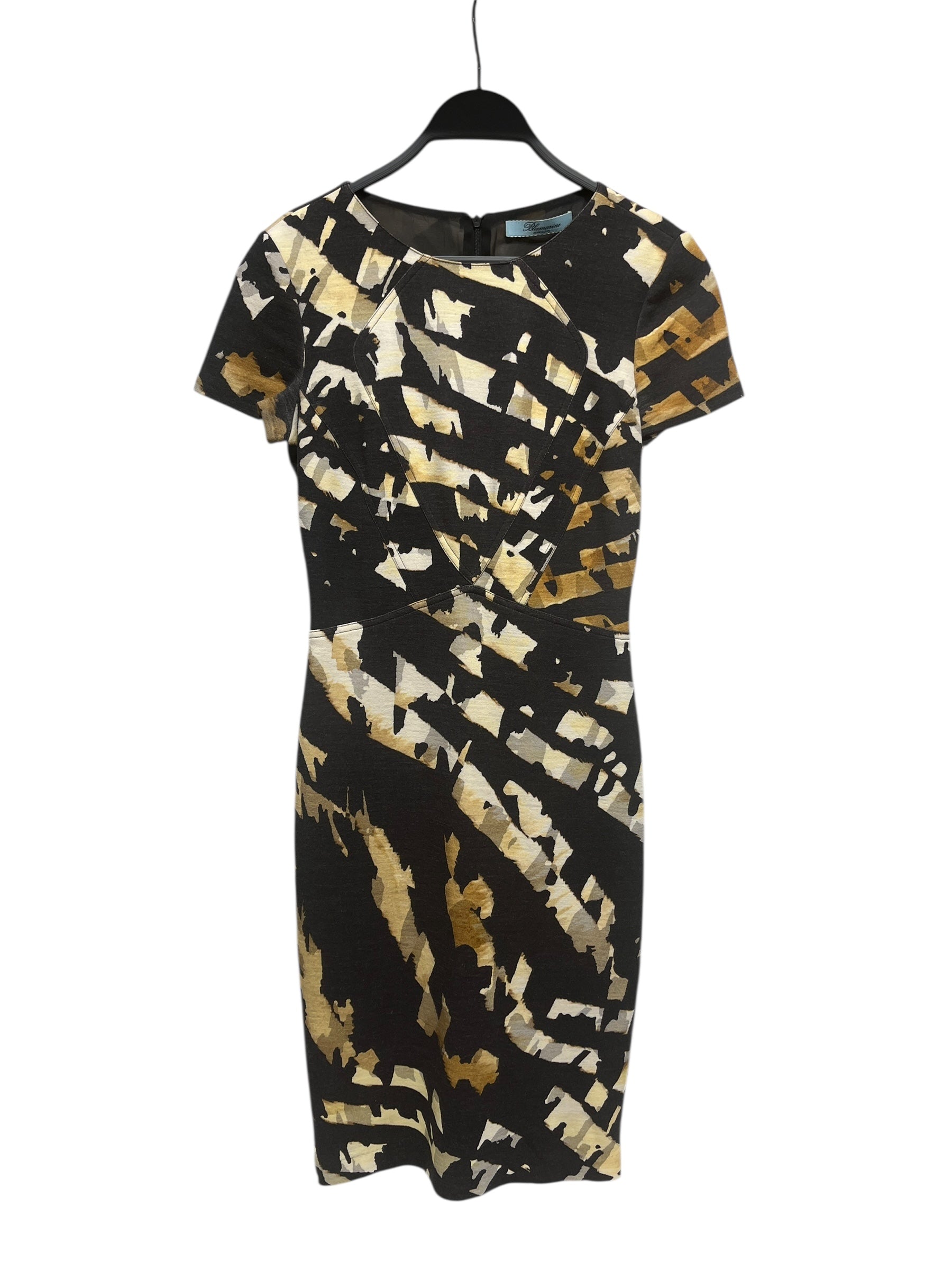 BLUMARINE/SS Dress/40/Animal Pattern/Cotton/CML/LINES GING ACROSS DRESS view 1