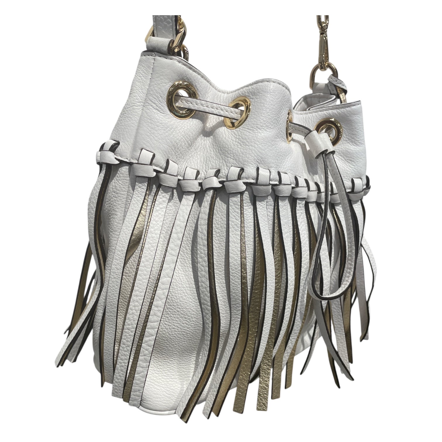 MICHAEL KORS/Hand Bag/Leather/WHT/White Christie Fringe Bag view 4