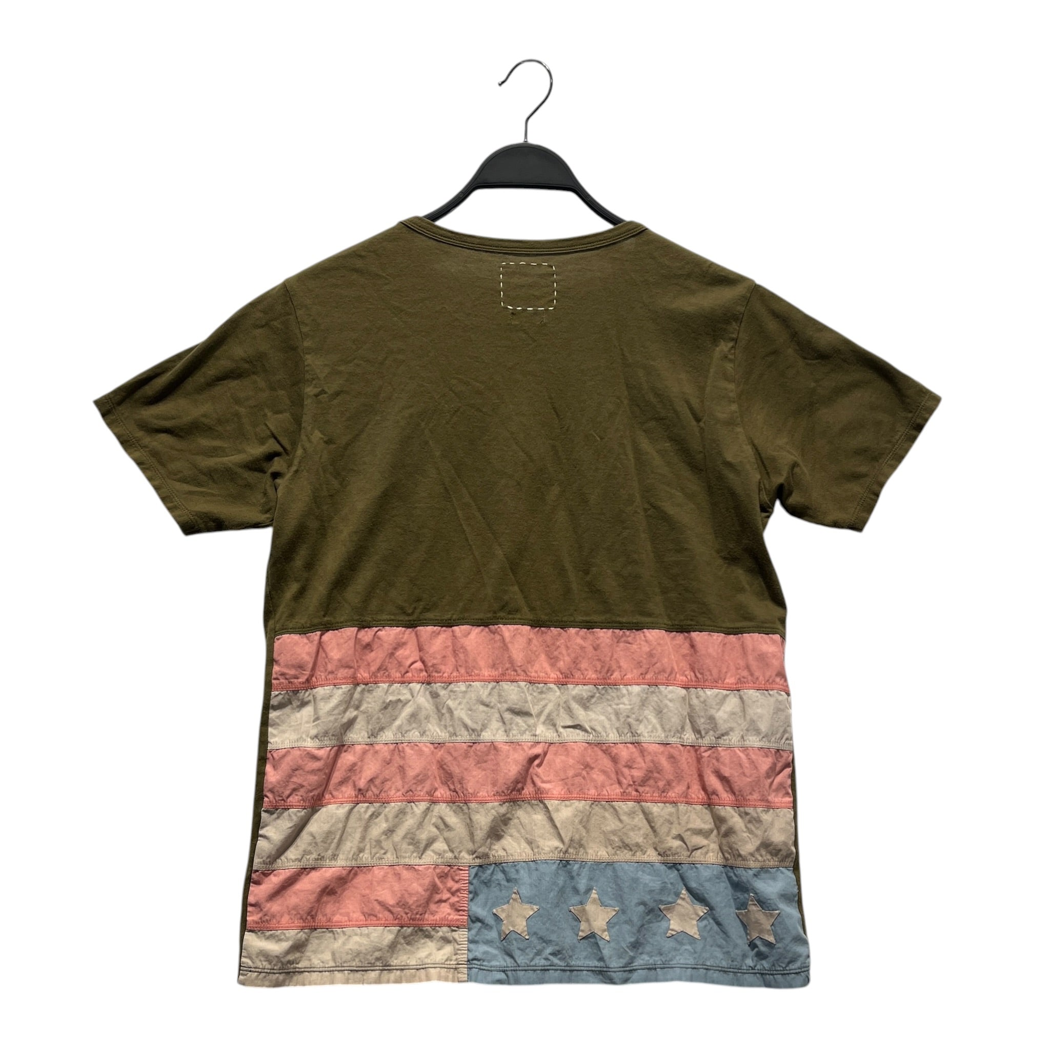 visvim/LS T-Shirt/S/Cotton/KHK/Graphic/lower back american flag view 2