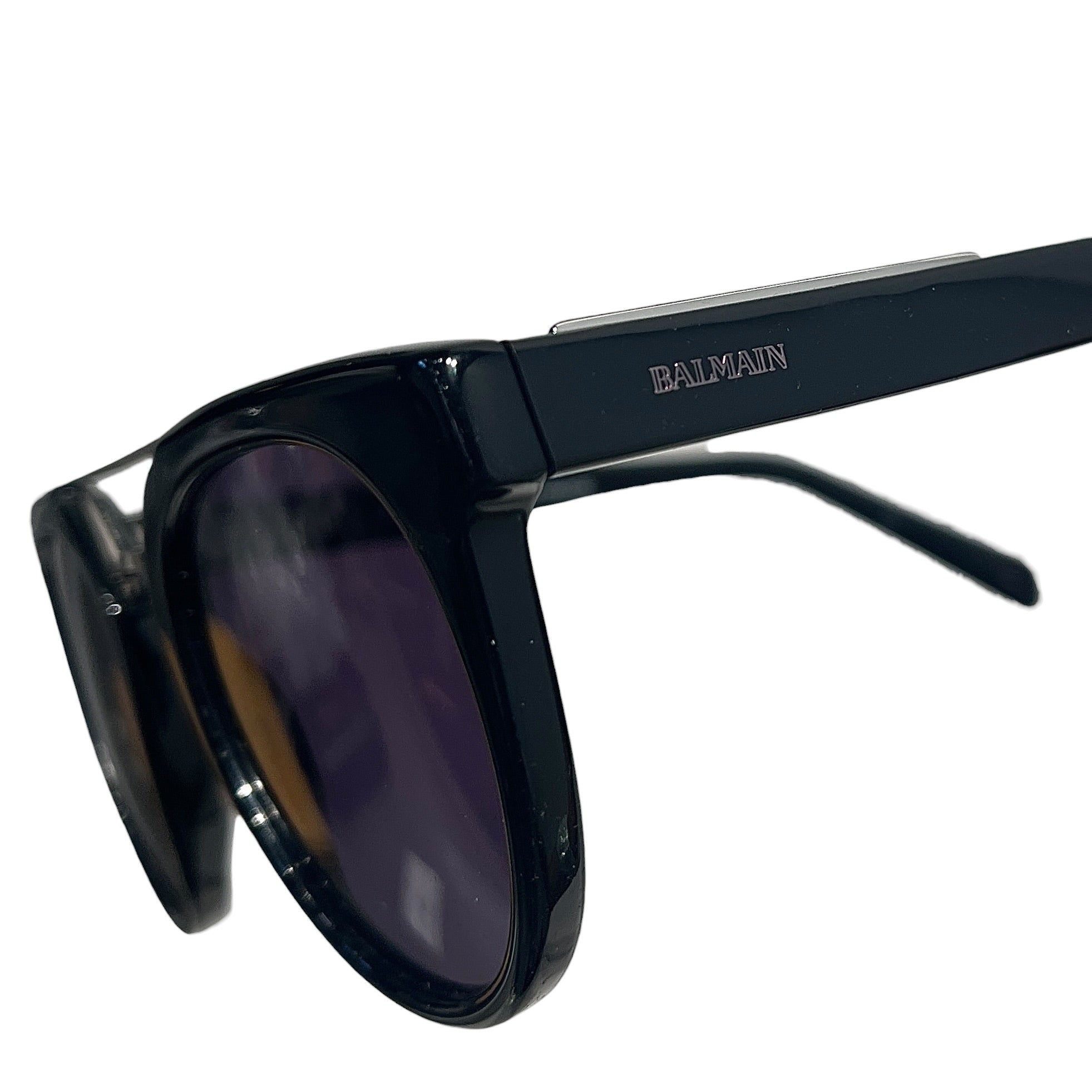 BALMAIN/Sunglasses/Celluloid/BLK/L's/ROUND/SILVER BAR view 6