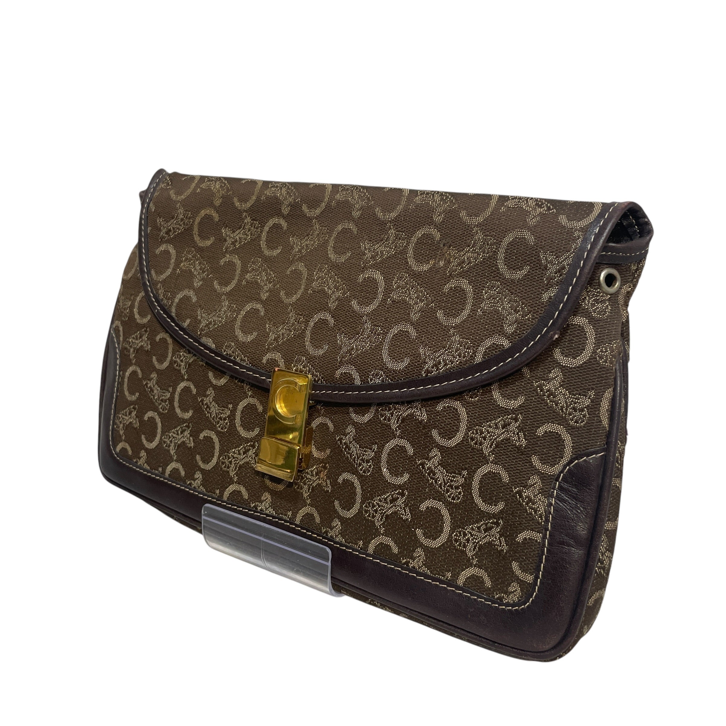 CELINE/Clutch Bag/Monogram/Cotton/BRW/Sulky Canvas Shoulder Bag view 1
