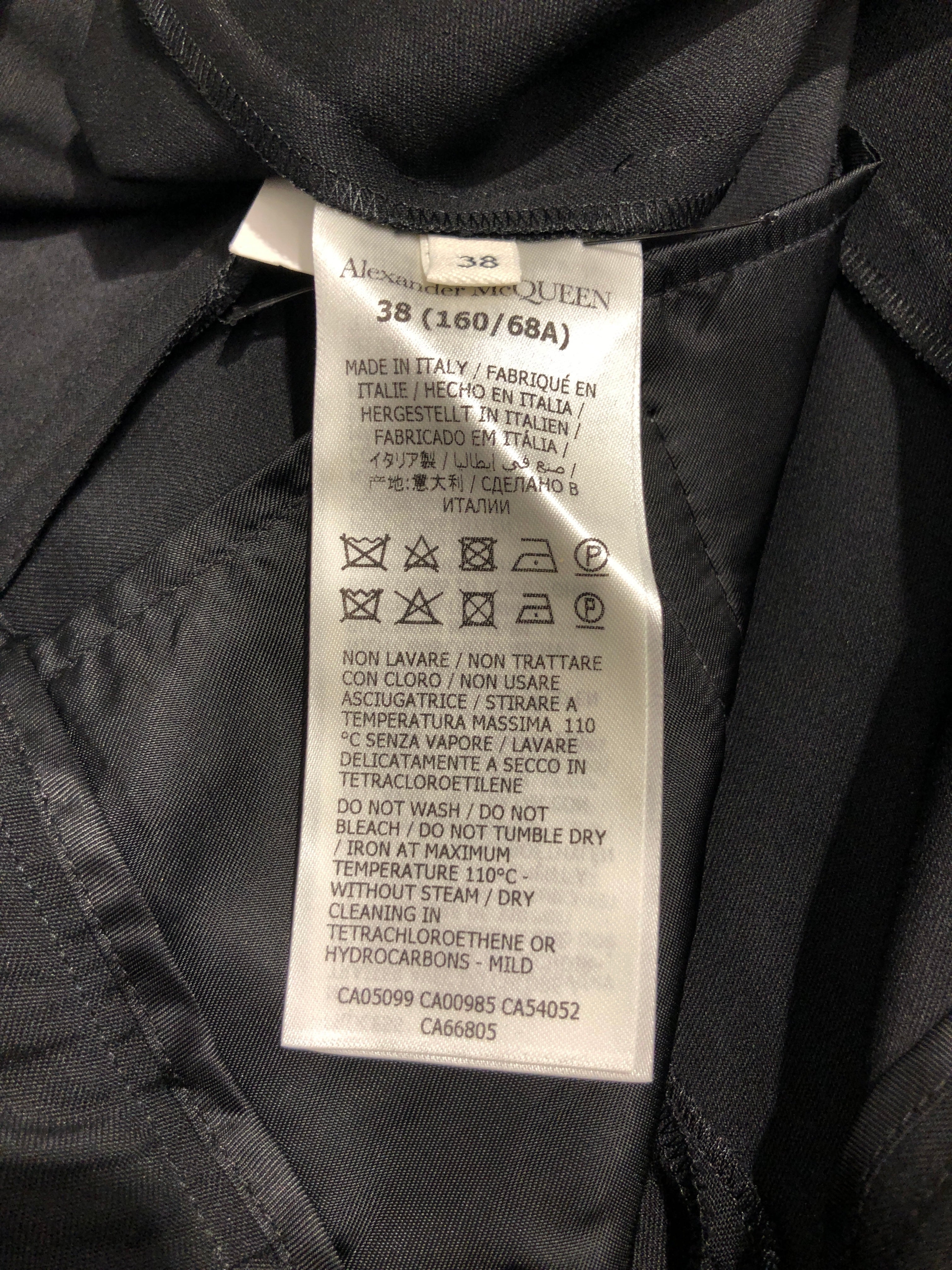 Alexander McQueen/Bootcut Pants/38/Wool/BLK/ view 4