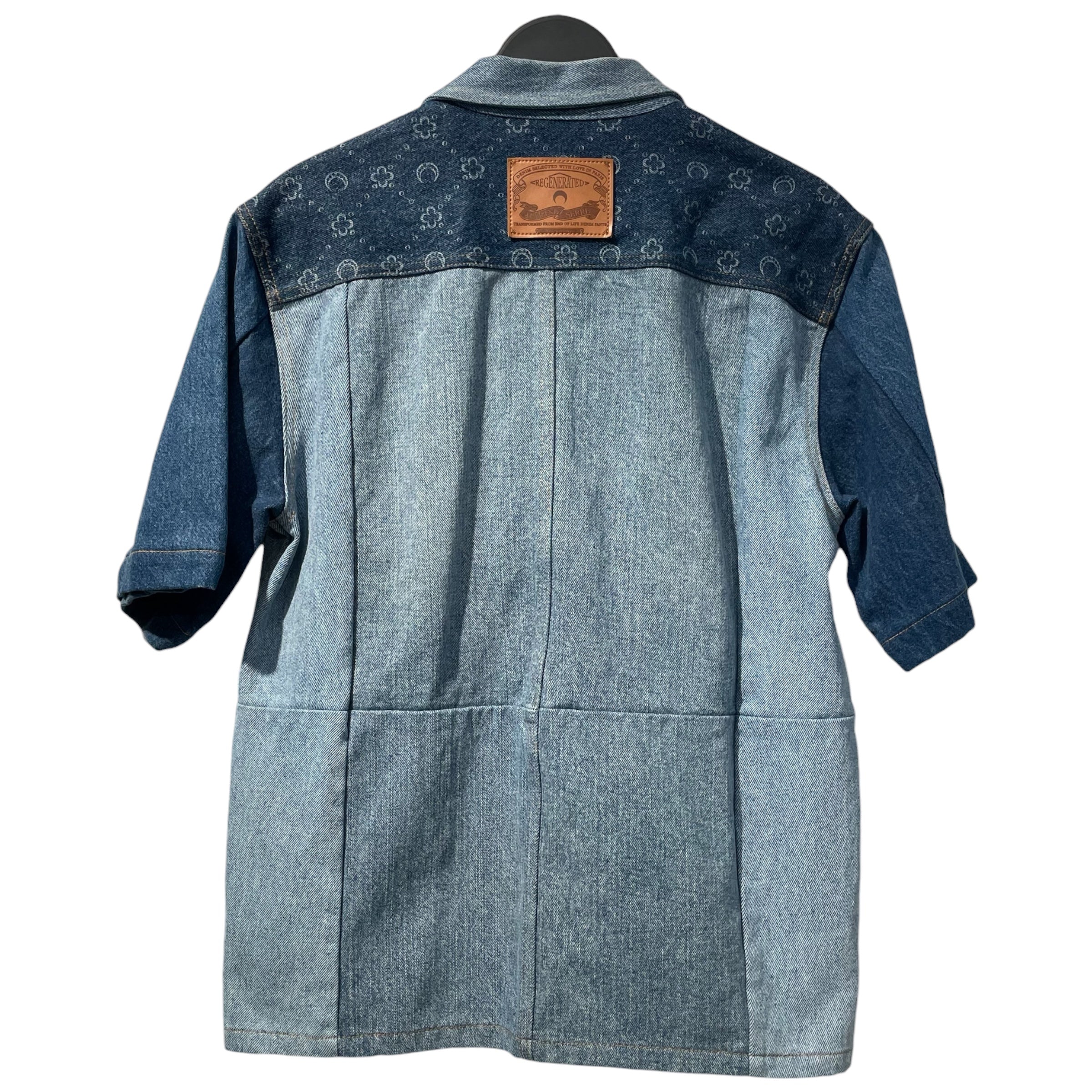 MARINE SERRE/LS Shirt/M/Cotton/BLU/Monogram/marine serre white line shirt view 2