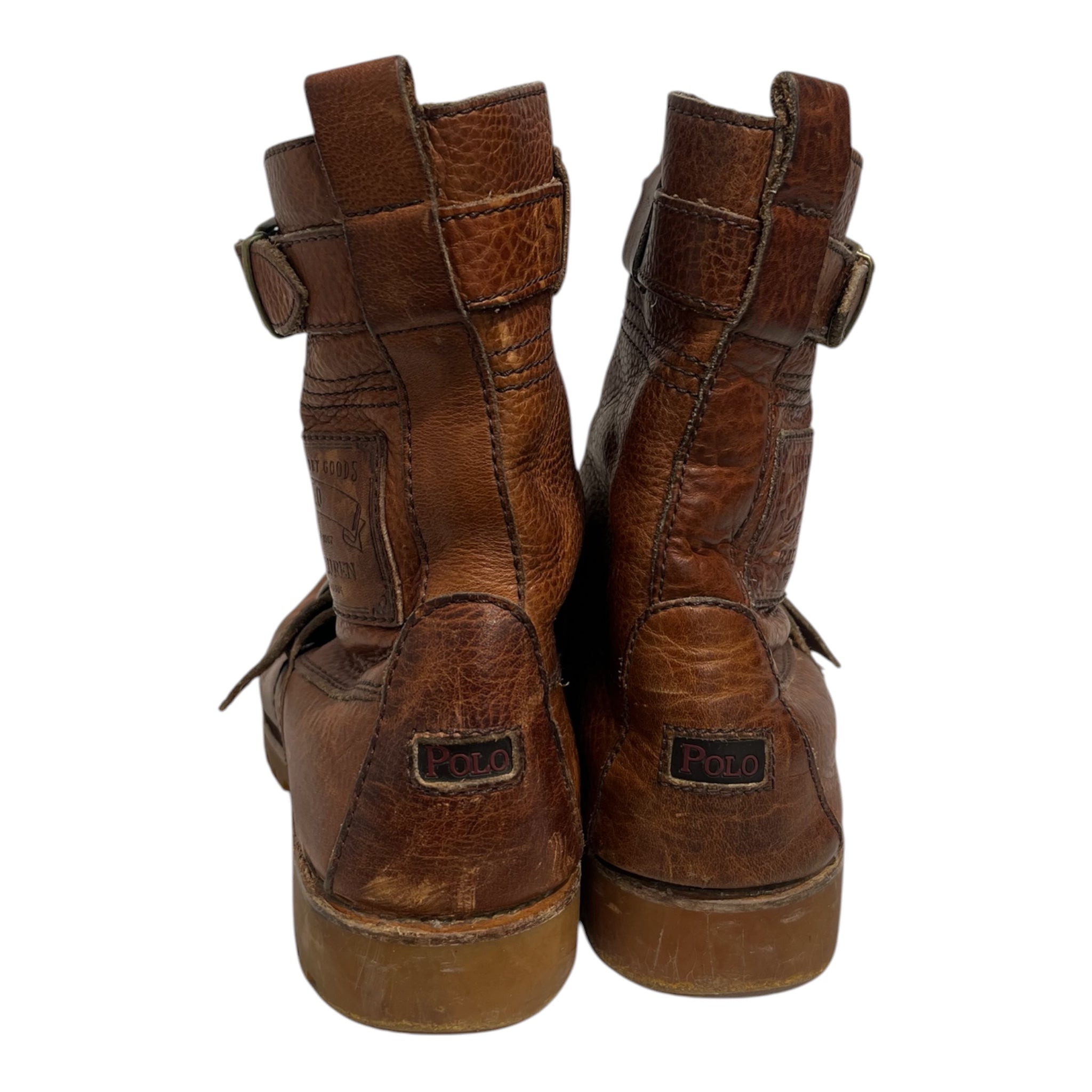 POLO RALPH LAUREN/Lace Up Boots/US 7.5/Leather/BRW/PEBBLE LTHR-2  STRAPS view 4
