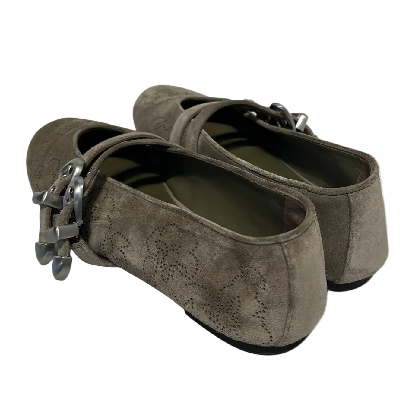 STUART WEITZMAN/Flat Shoes/US 8/Floral Pattern/Suede/GRY/ view 2