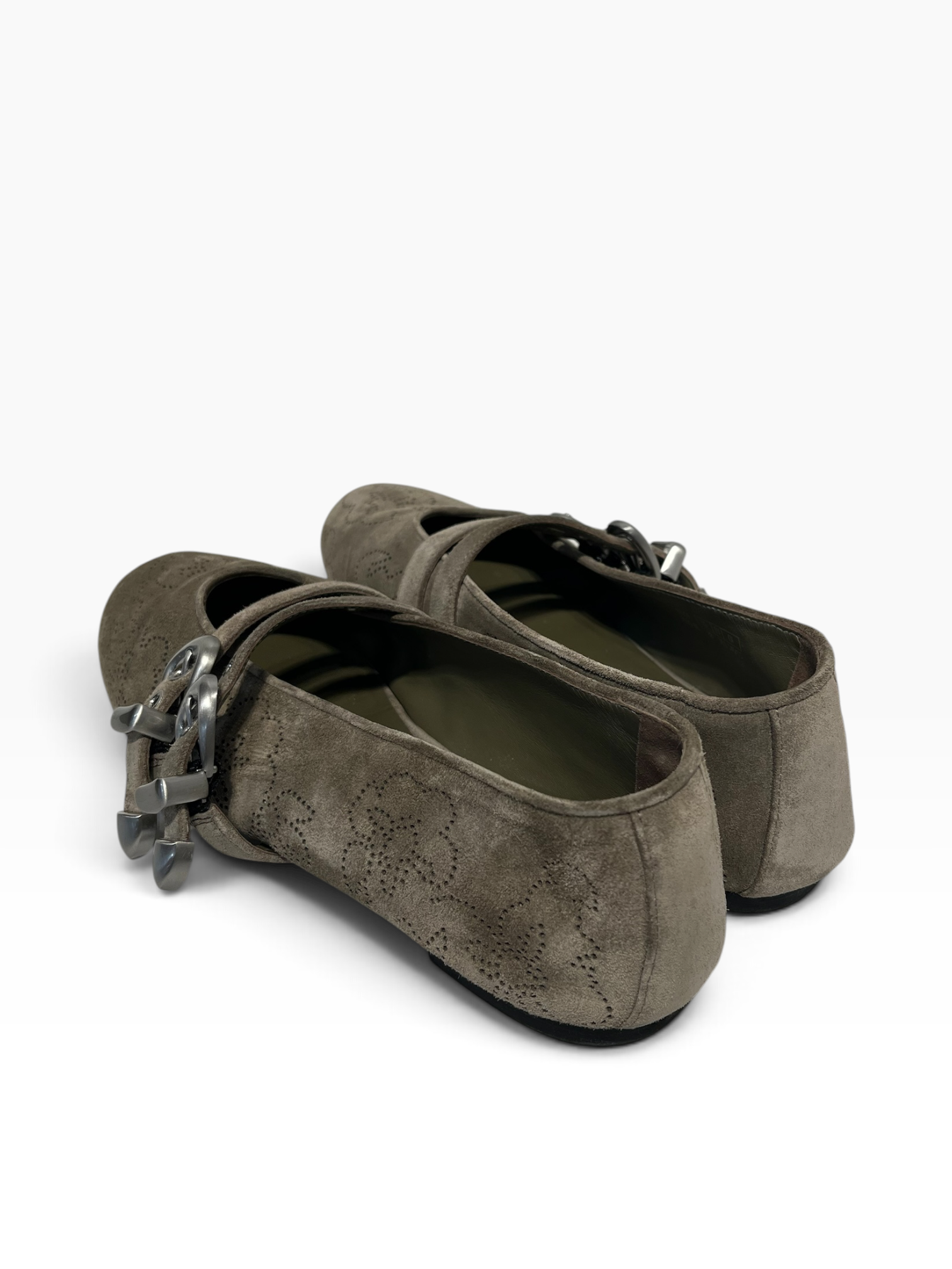 STUART WEITZMAN/Flat Shoes/US 8/Floral Pattern/Suede/GRY/ view 2